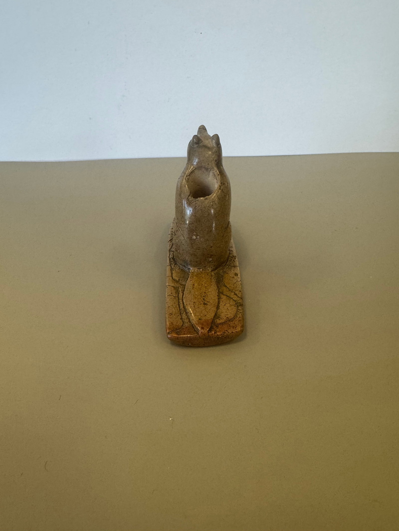 WOLF EFFIGY PLATFORM PIPE - 2