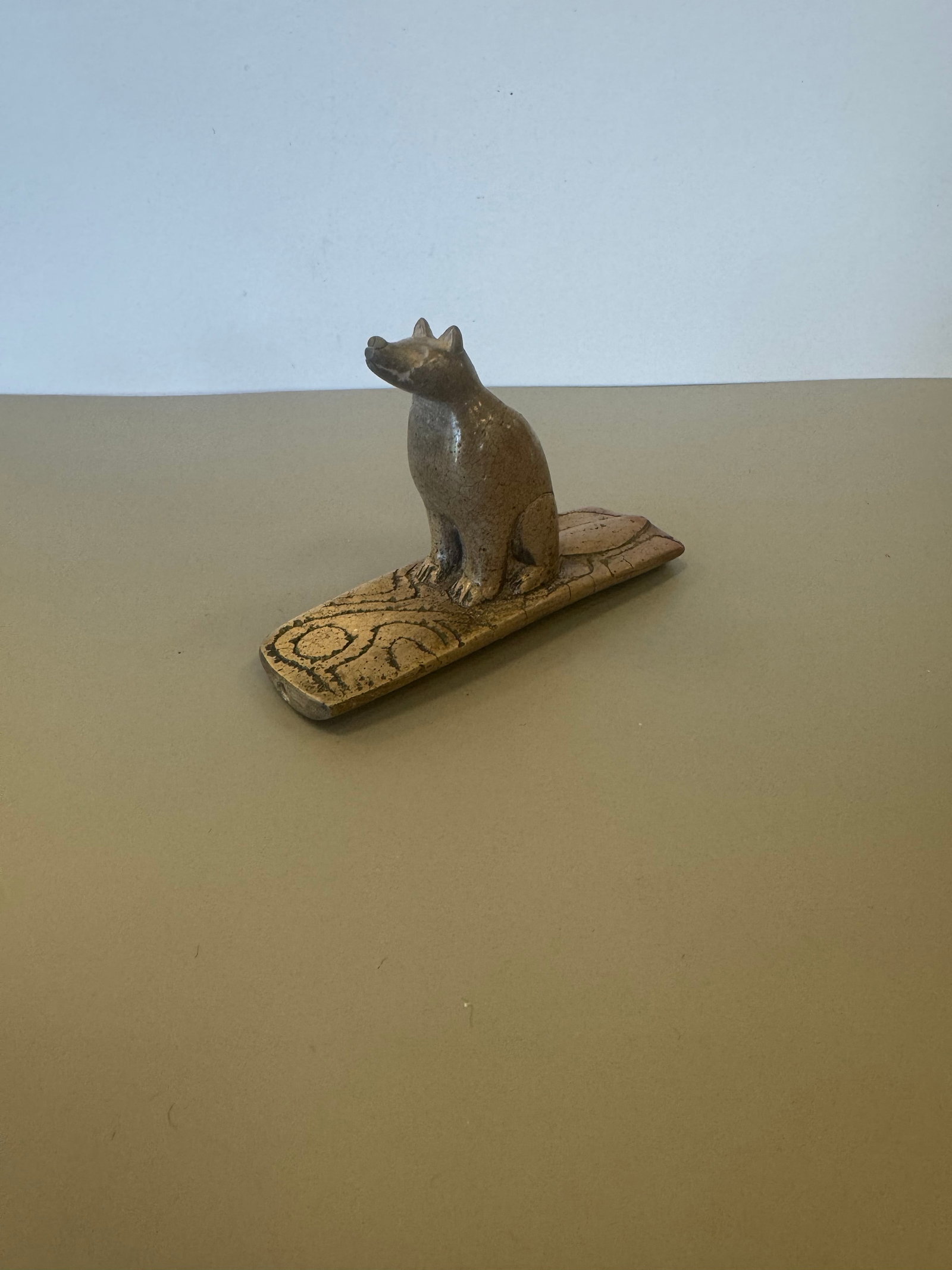 WOLF EFFIGY PLATFORM PIPE - 4