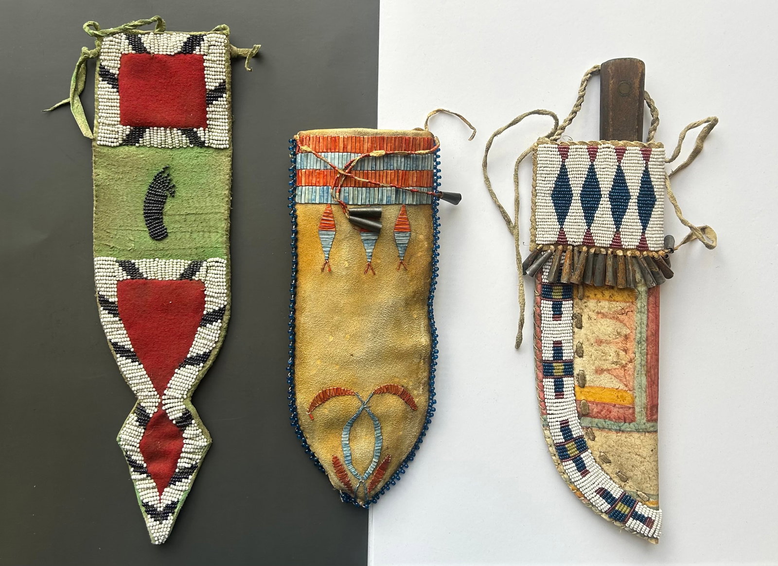 3 NATIVE AMERICAN STYLE KNIFE SHEATHS (1 of 2)