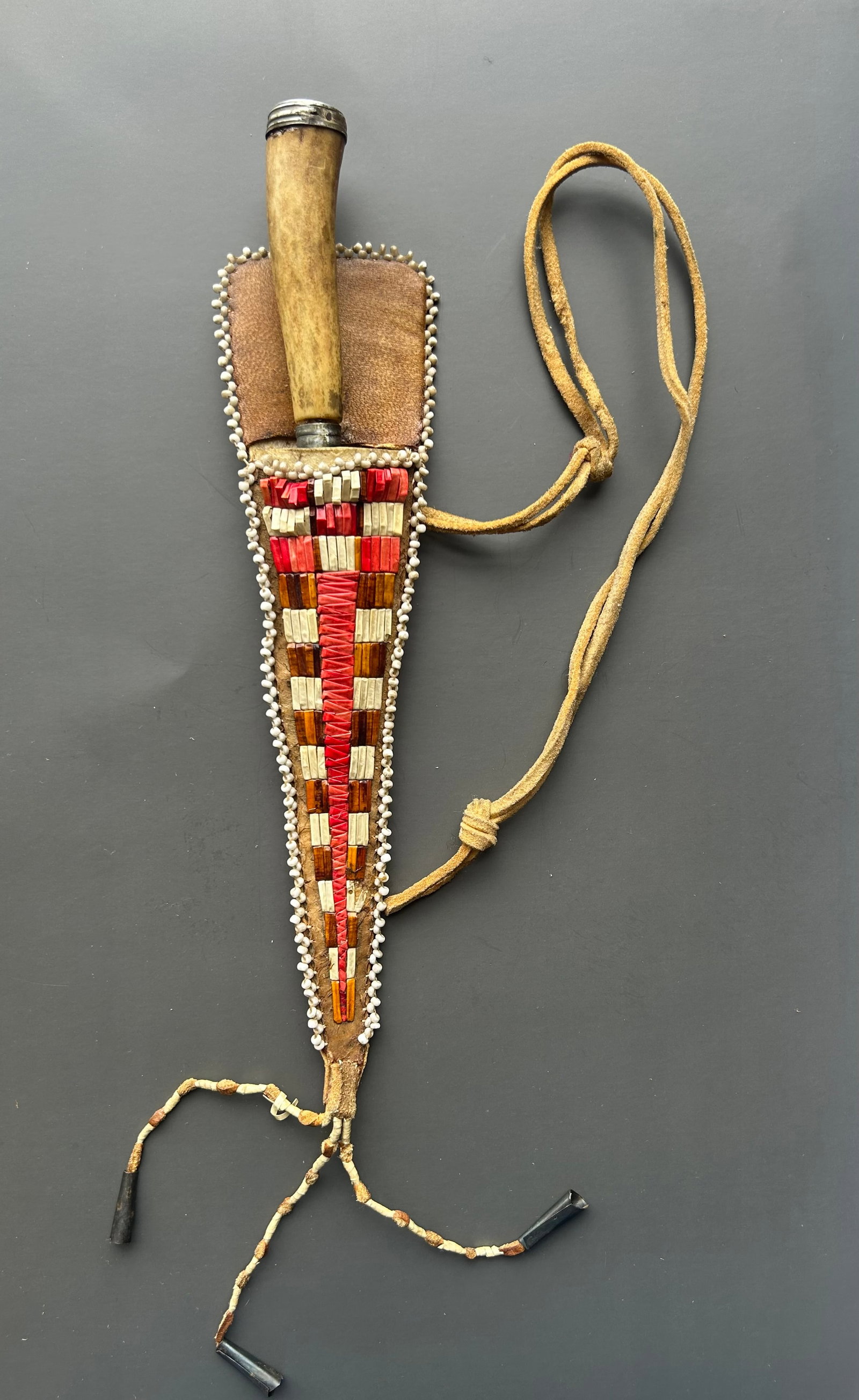 PLAINS STYLE QUILLWORK SHEATH W / SOLINGEN KNIFE (1 of 3)