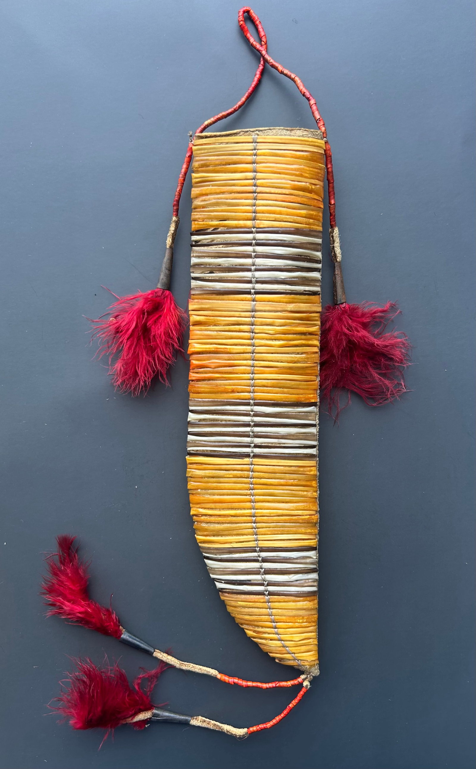 ANTIQUE NATIVE AMERICAN QUILLED KNIFE SHEATH (1 of 2)