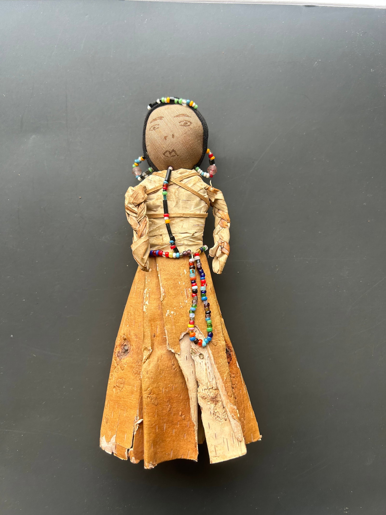 HANDCRAFTED NATIVE AMERICAN BIRCH BARK DOLL (1 of 2)