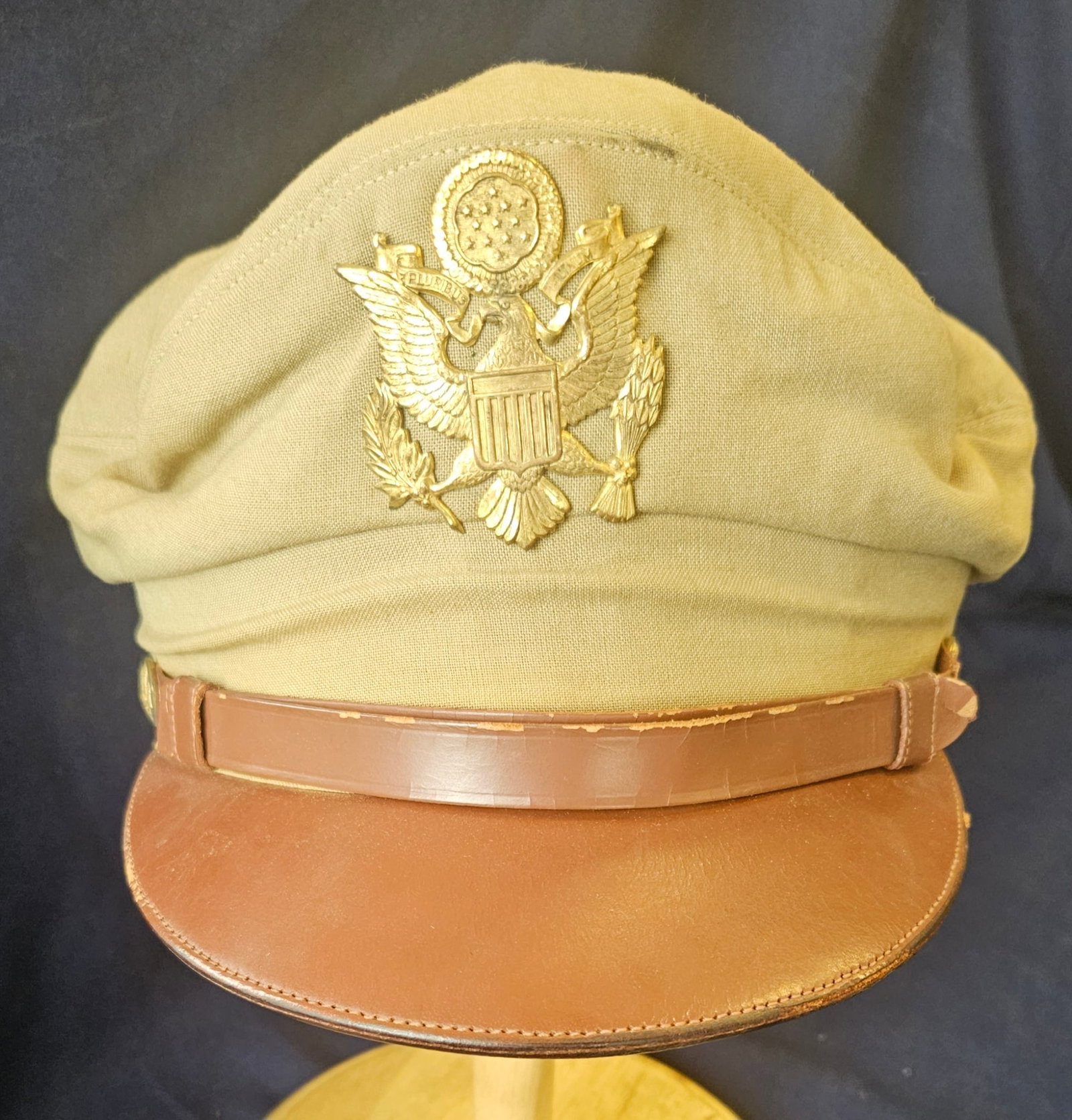 VINTAGE U.S. ARMY OFFICER'S SERVICE CAP W/ EAGLE (1 of 3)