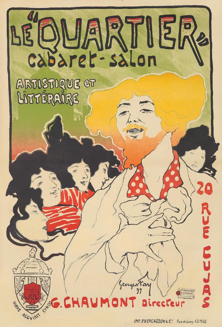 Le "Quartier" Cabaret-Salon. 1897.: Description: ARTIST: GEORGES FAY (1871-1916) SIZE: 31 3/8 x 46 1/8 in./79.7 x 117.2 cm PRINTER: Imp. P. Vercasson, Paris DESCRIPTION: Whether it's 1897 in Paris, 1967 in San Francisco, or 2017 in Broo