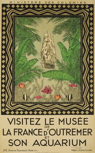 Musée d'Outremer et son Aquarium.: Artist: MARCEL MOUILLOT (1889-?) Size: 24 1/2 x 39 1/4 in./62 x 99.8 cm Imp. Courbet, Paris