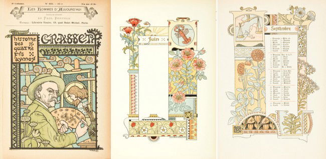 Les Douze Mois de 1889 by Eugène Grasset. 1888: Artist: BOOKS AND PERIODICALS Size: 7 1/2 x 10 1/2 in./19 x 26.8 cm Published by A. Lahure, Paris Complete with a portrait cover and text by Paul Berthon from the "Les Hommes d'Aujourd'hui," this rare