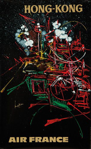 Air France / Hong Kong. 1968: Artist: GEORGES MATHIEU (1921- ) Size: 24 x 39 1/2 in./61 x 100 cm Imp. Courbet