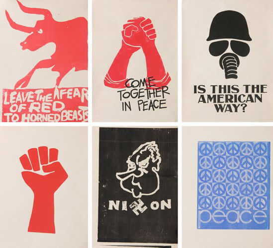 Six Anti-Vietnam Silkscreens. 1968: Artist: ANONYMOUS Size: 17 3/4 x 24 3/4 in.