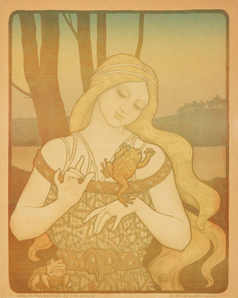 La Princesse au Crapaud. 1899: Artist: PAUL BERTHON (1872-1909) Size: 19 1/4 x 23 3/4 in./48.8 x 60.3 cm Imp. Chaix, Paris The story of The Frog Prince dates as far back as the 1700s, though its most famous incarnation comes from t