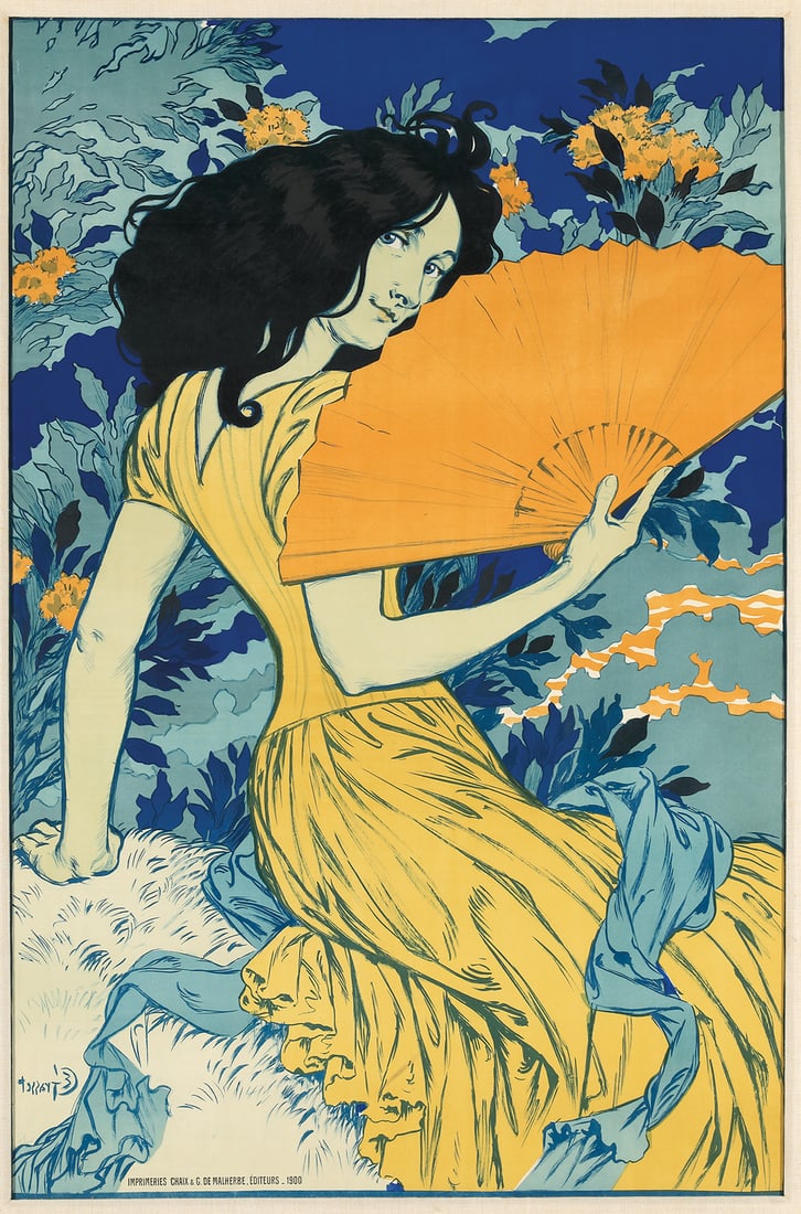 EUGÈNE GRASSET (1841-1917): Artist: EUGÈNE GRASSET (1841-1917) Size: 31 5/8 x 49 in./80.3 x 124.5 cm Condition: A-/ Slight creasing at bottom. Framed. Printer: Imp. Chaix, Paris Reference: Murray-Robertson, p. 118; Grasset, fig