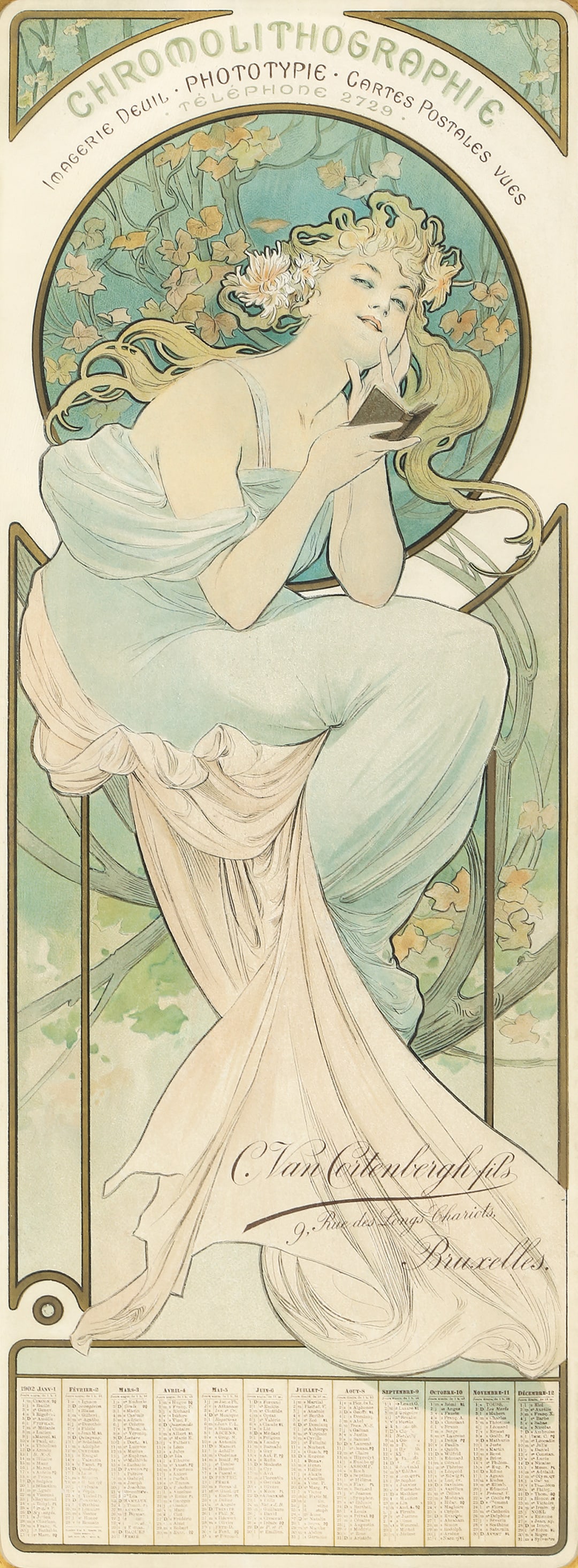 ALPHONSE MUCHA (1860-1939): Artist: ALPHONSE MUCHA (1860-1939) Size: 8 x 22 3/8 in./20.3 x 56.8 cm Condition: A. Framed. Reference: Rennert/Weill, 42 (var); Lendl/Prague, p. 168-169 (var); PAI-XCII, 276 Key Words: Art Nouveau; A