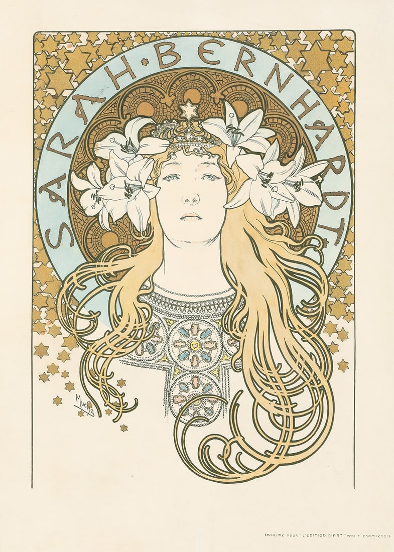 ALPHONSE MUCHA (1860-1939): Artist: ALPHONSE MUCHA (1860-1939) Size: 19 3/4 x 27 7/8 in./50 x 71 cm Condition: A. Printer: Imp. F. Champenois, Paris Reference: Rennert/Weill, 21, Var. 2; Lendl/Paris, 5; DFP-II, 636; Mucha/Art No