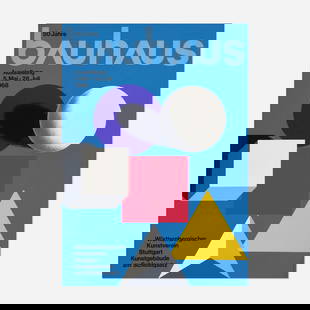 Herbert Bayer, 50 Jahre Bauhaus Ausstellung: Herbert Bayer 50 Jahre Bauhaus Ausstellung 1968screenprint in colors 46.5 h x 33.25 w in (118 x 84 cm) To celebrate 50 years of the famous Bauhaus movement, an exhibition was held in Stuttgart