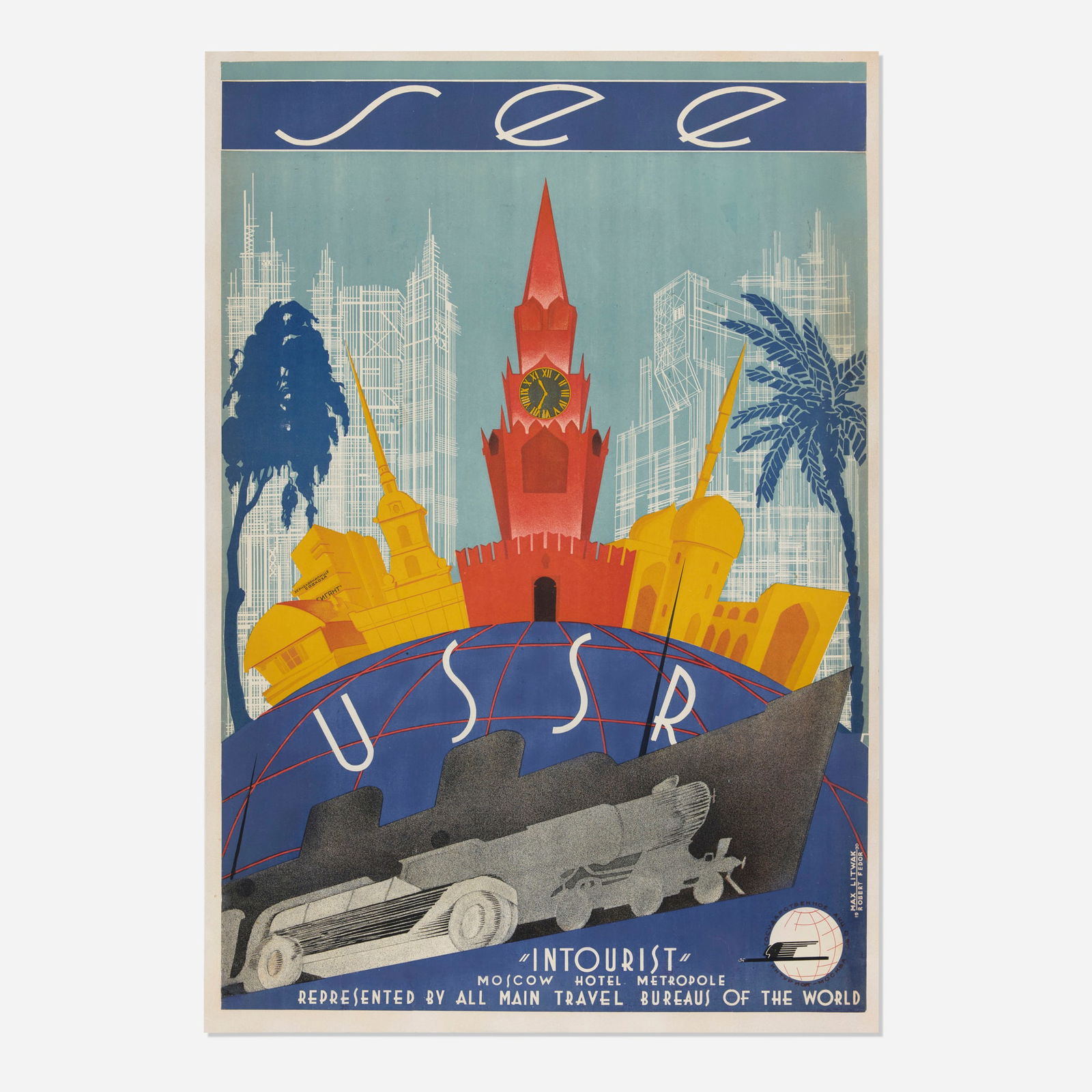 Max Litwak and Robert Fedor, Intourist / See USSR vintage poster (1 of 2)