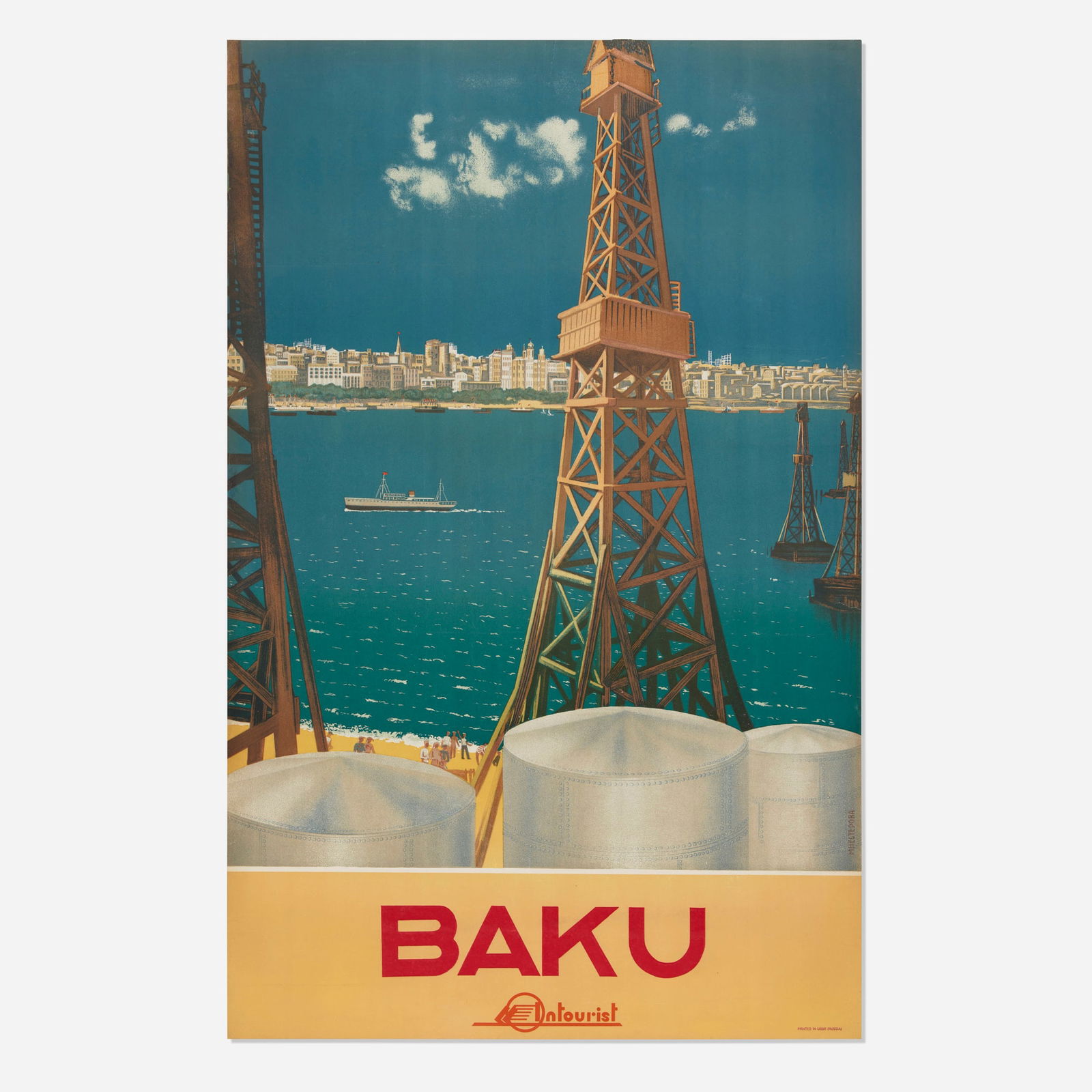 Maria Nesterova-Berzina, Intourist / Baku vintage poster (1 of 2)
