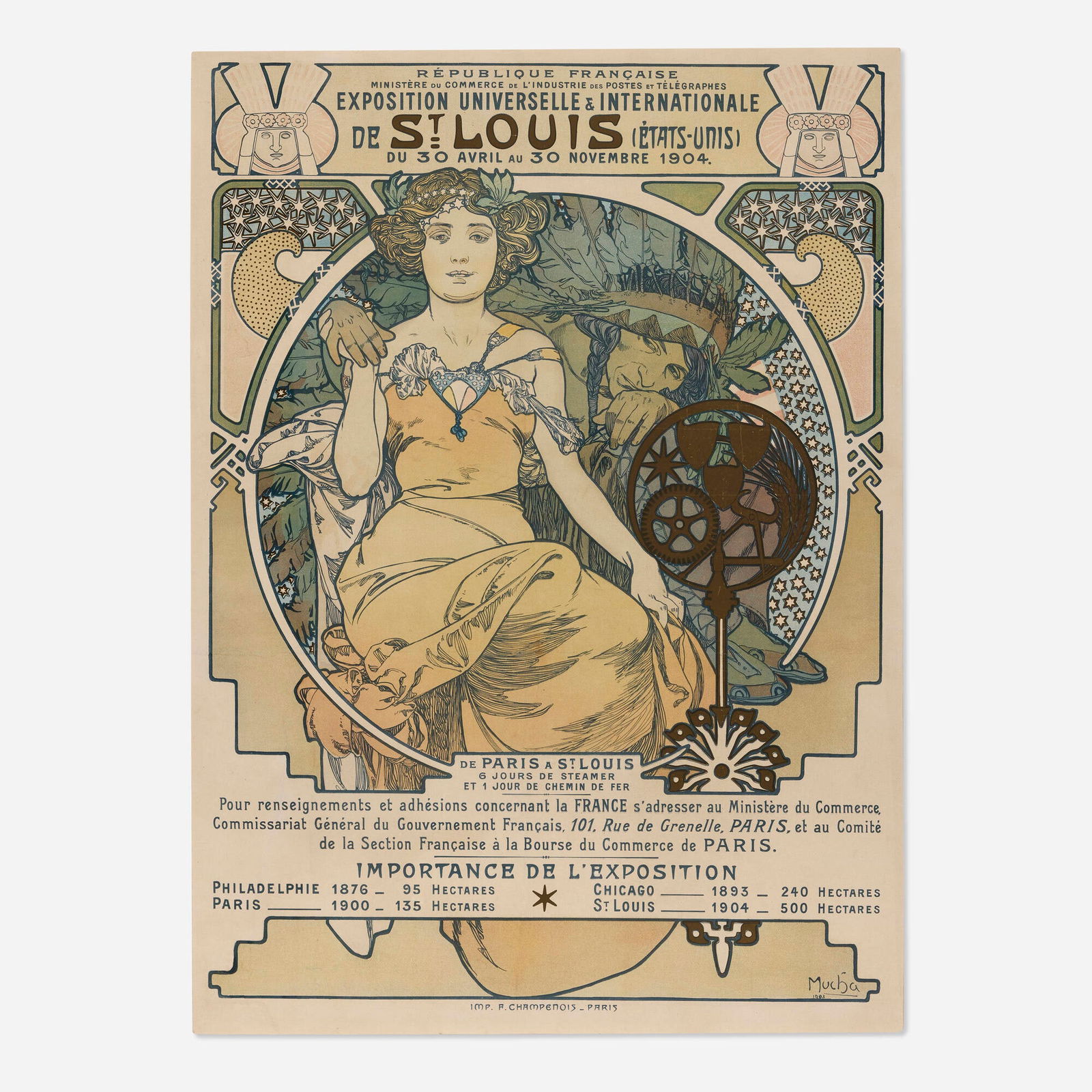 Alphonse Mucha, Exposition de St. Louis vintage poster (1 of 3)