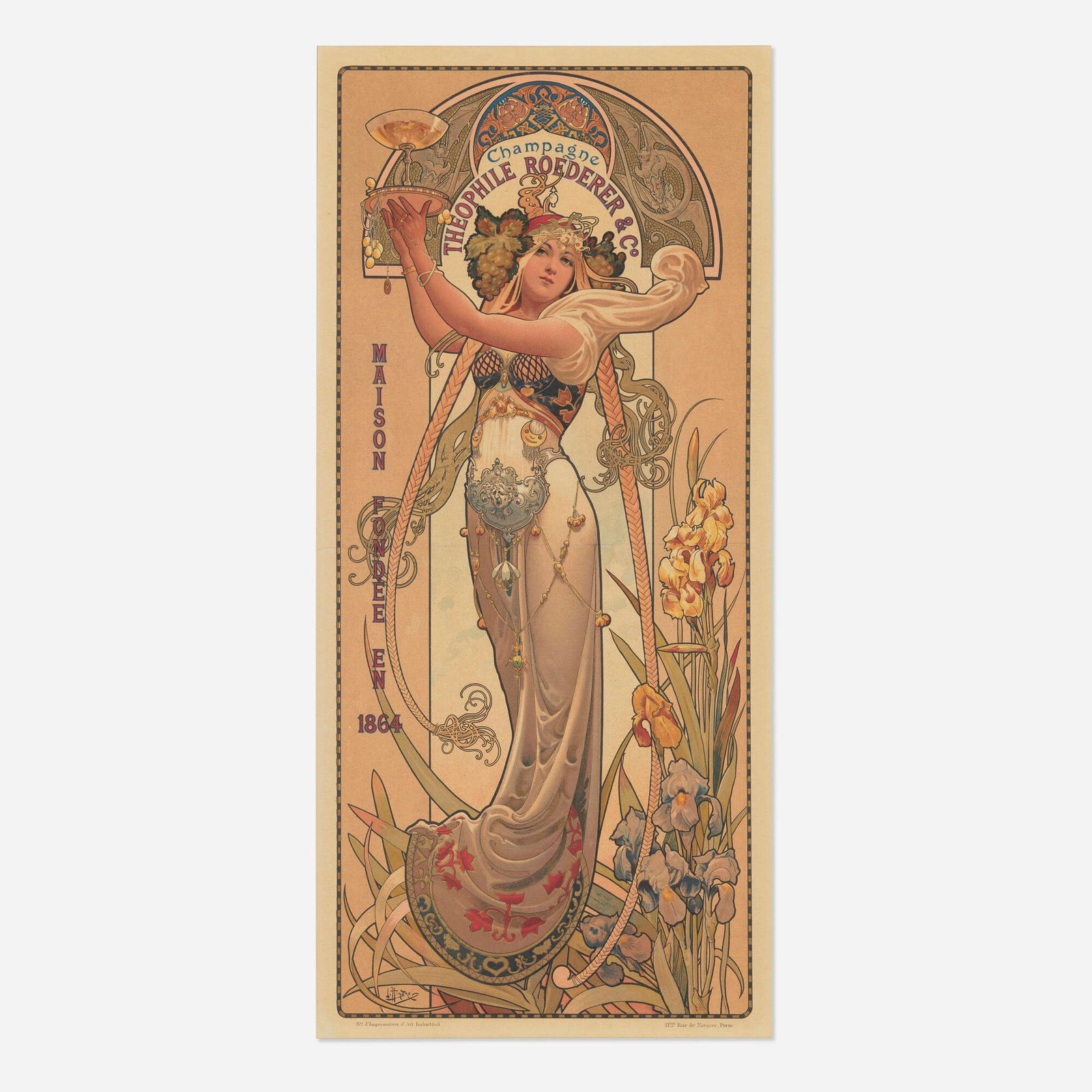 Louis Theophile Hingre, Theophile Roederer & Co. / Champagne vintage poster (1 of 4)