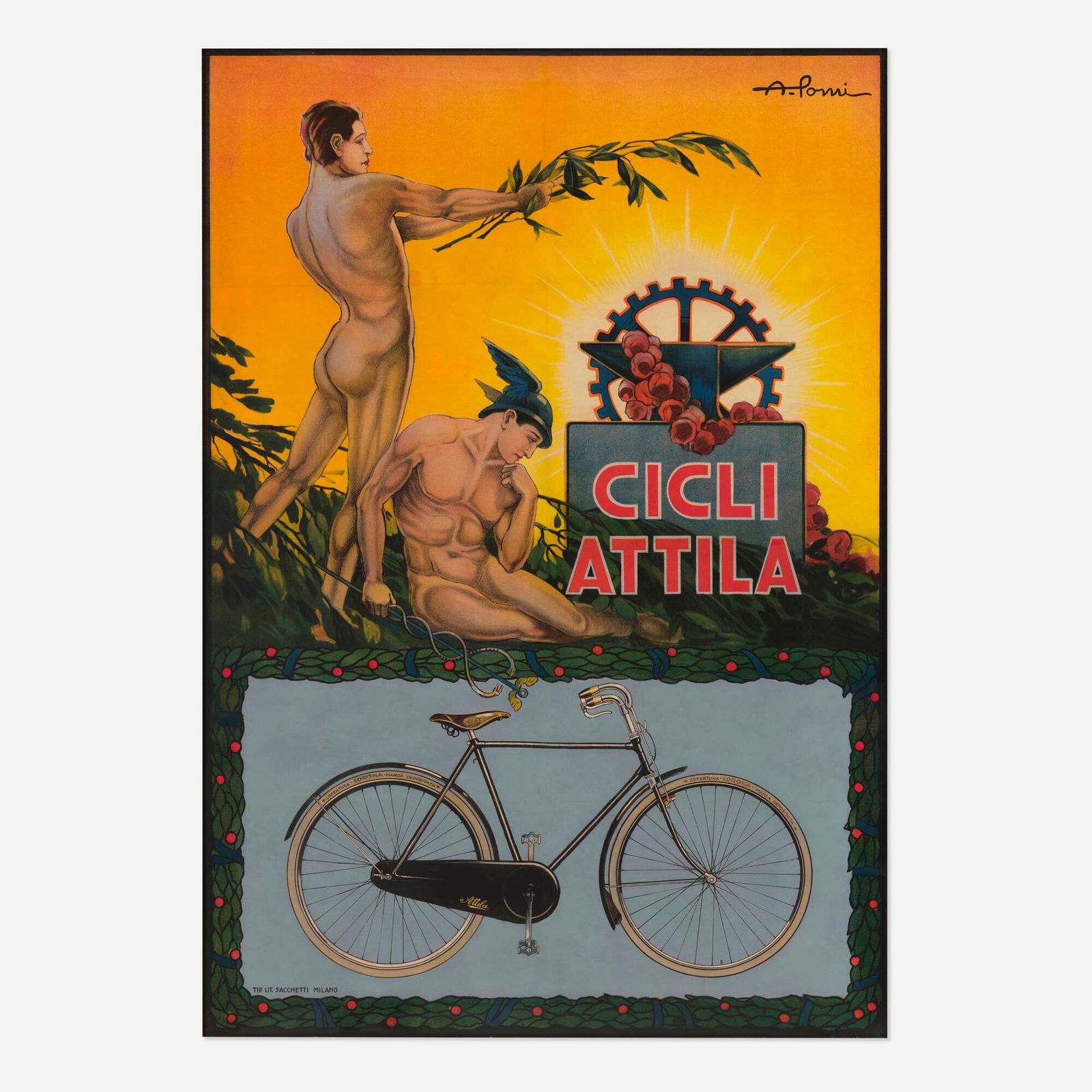 Alessandro Pomi, Cicli Attila vintage poster (1 of 3)