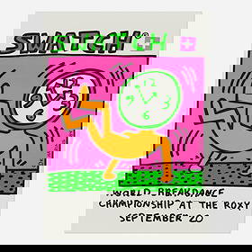 Keith Haring, Swatch / World Breakdance Championship vintage poster: Keith Haring Swatch / World Breakdance Championship vintage poster 1984screenprint in colors 33 h x 24 w in (84 x 61 cm) "The Swiss watch manufacturer Swatch sponsored the first-and for six ye