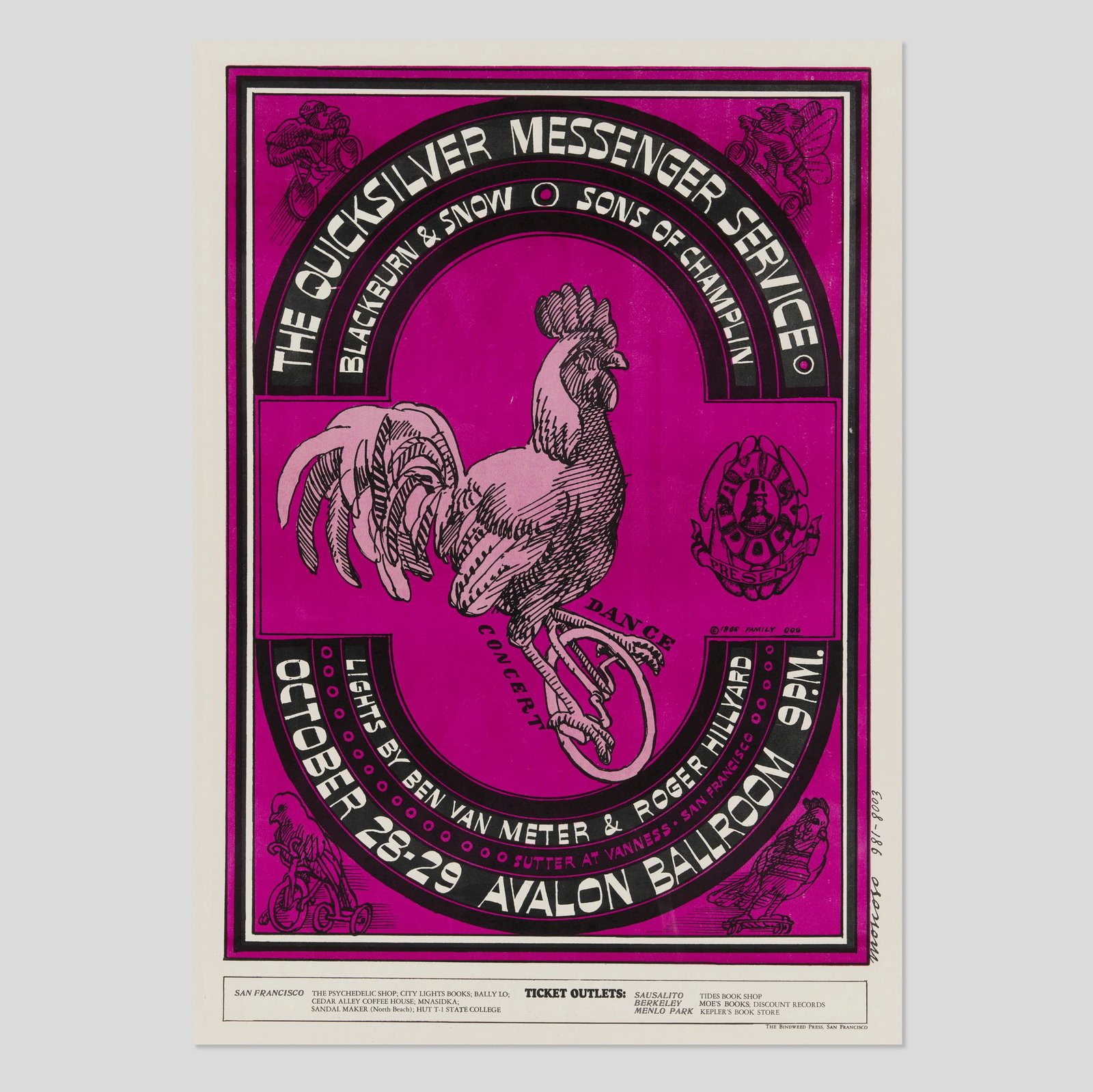 Victor Moscoso, FD-32-OP-1 Quicksilver Messenger Service 1966 Avalon Ballroom CGC 9.6 (1 of 2)