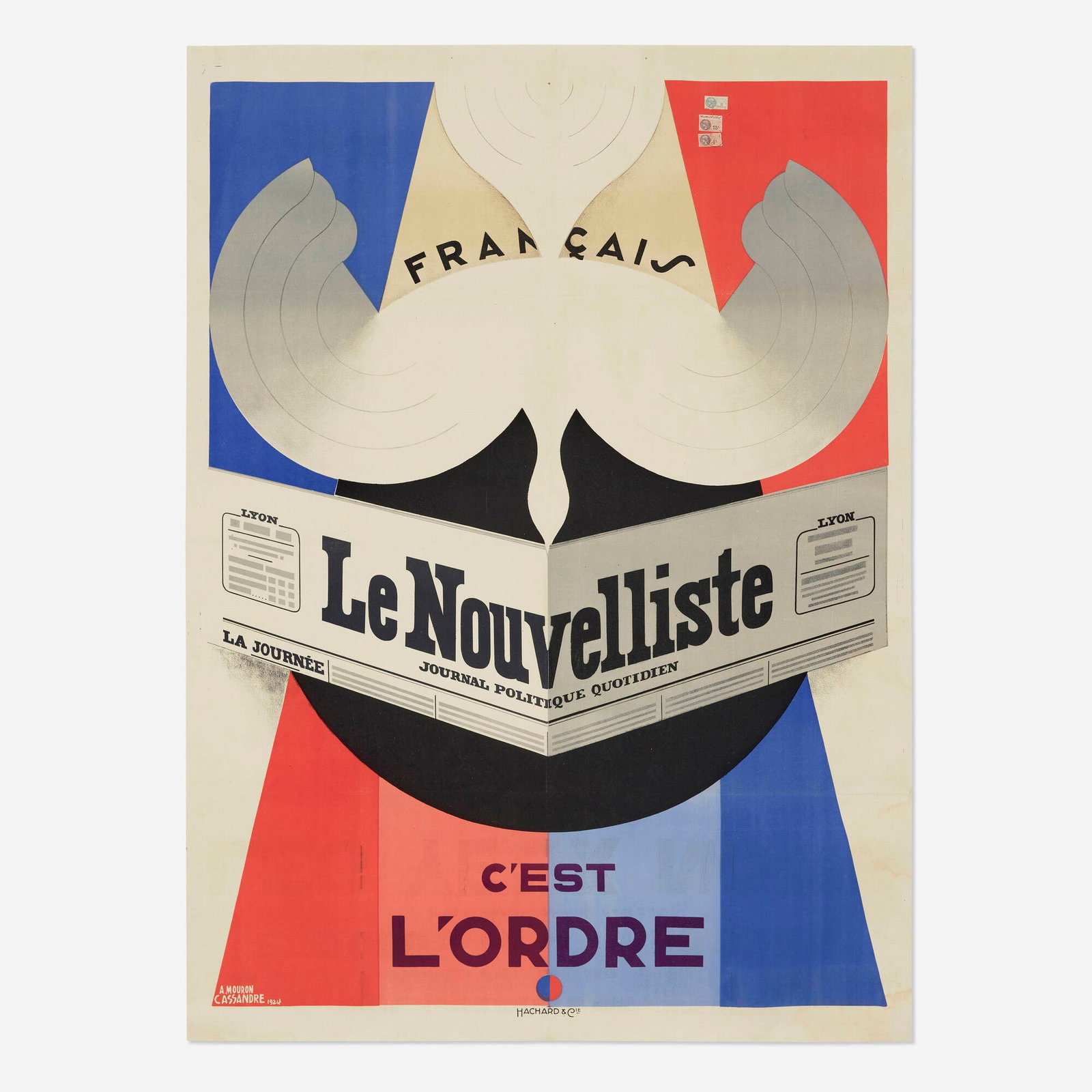 A.M. Cassandre (Adolphe Jean-Marie Mouron), Le Nouvelliste vintage poster (1 of 2)