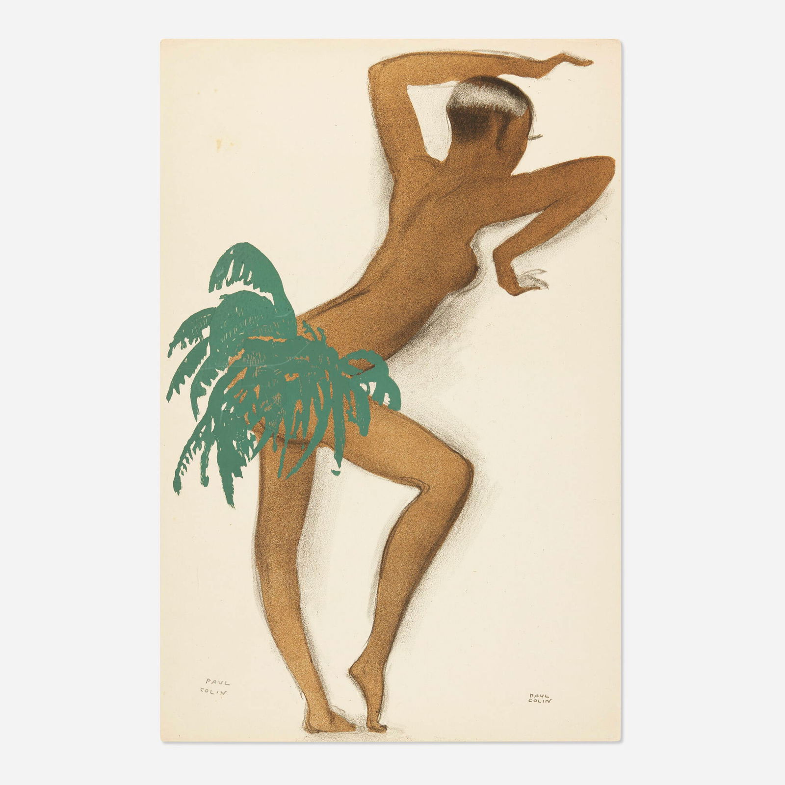 Paul Colin, Le Tumulte Noir : 35 Plates: Paul Colin Le Tumulte Noir : 35 Plates 1929lithograph with pochoir in colors on Velin teinte sheet (single): 18.75 h x 12.625 w in (48 x 32 cm) sheet (double): 18.75 h x 25.75 w in (48 x 65 cm)