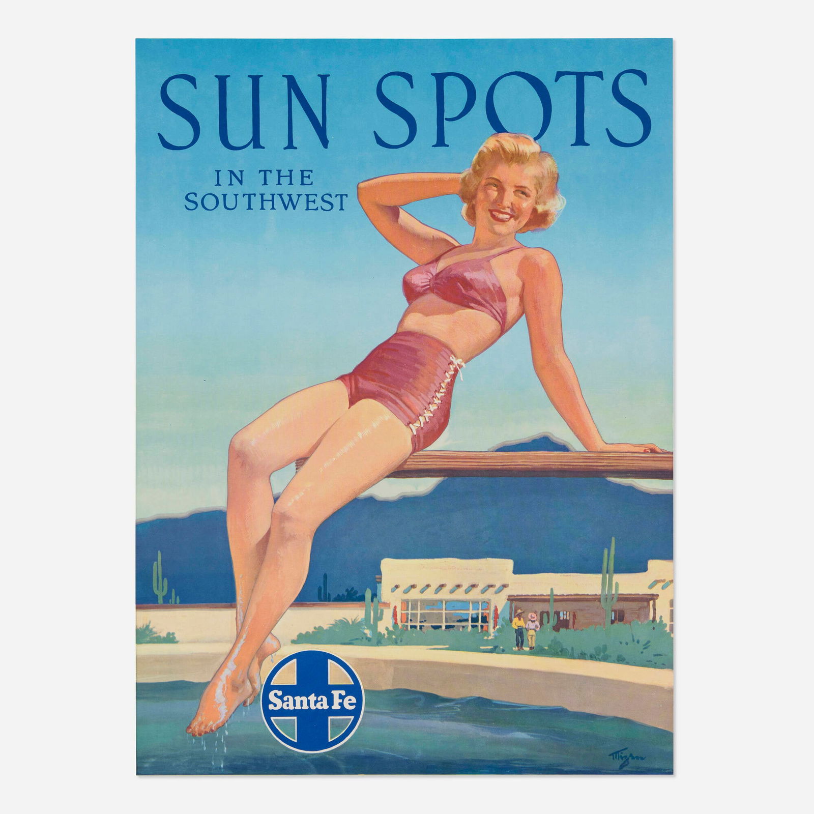 Frederic Kimball Mizen, Santa Fe Railroad / Sun Spots in the Southwest vintage poster (1 of 2)