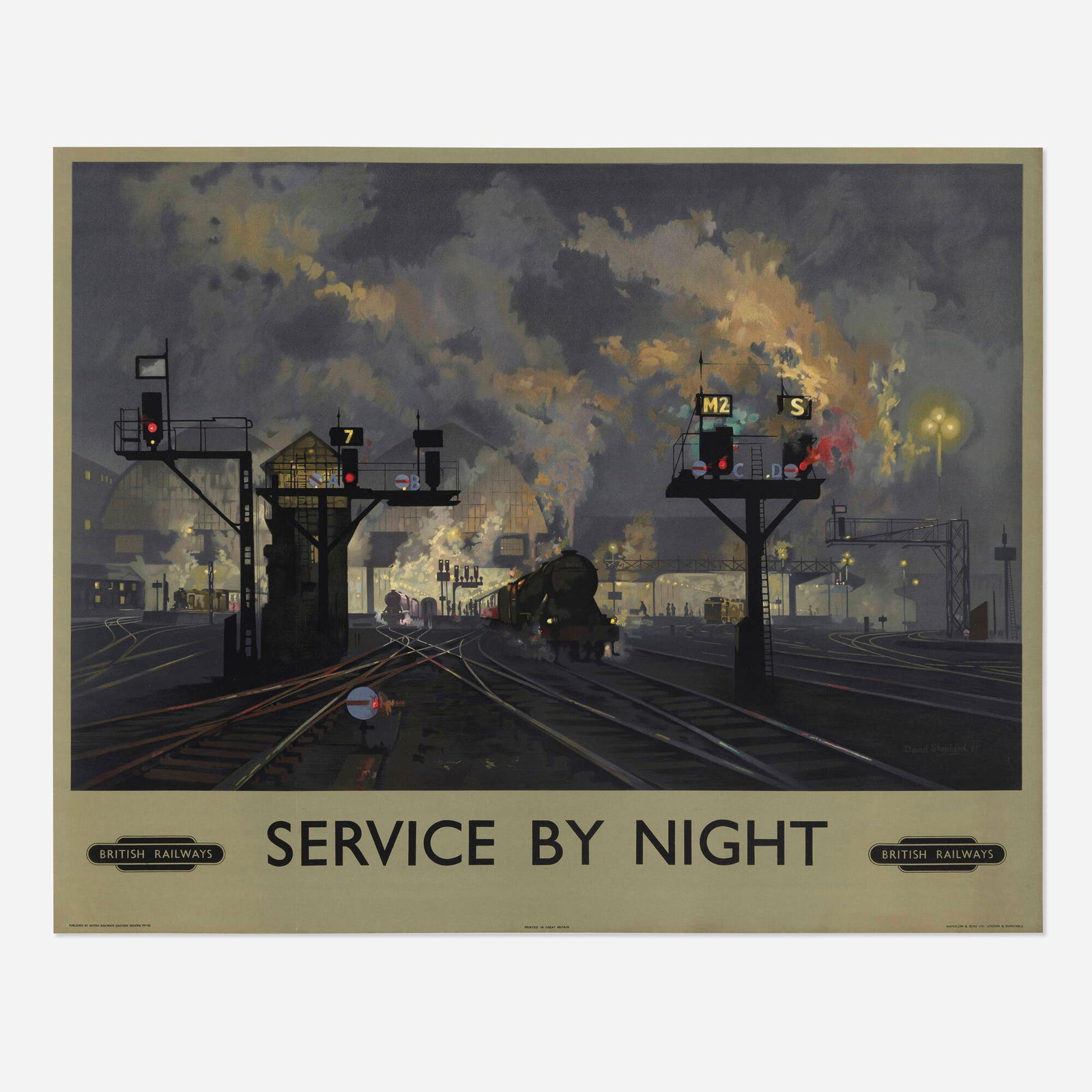 David Shepherd, British Railways / Service by Night vintage poster (1 of 2)
