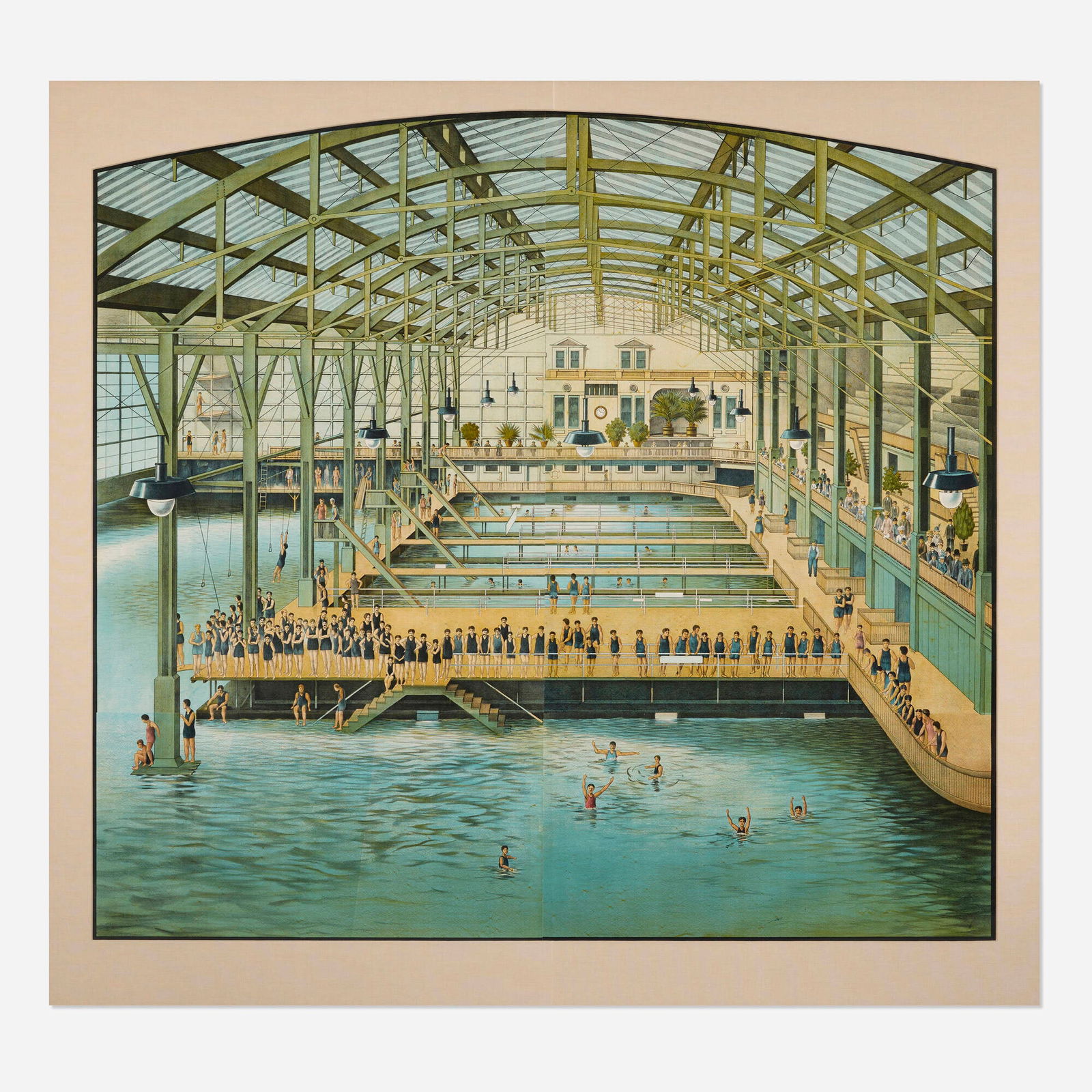 Sutro Baths vintage poster: Sutro Baths vintage poster 1896 image: 72.375 h x 78.5 w in (184 x 199 cm) sheet: 80.375 h x 82 w in (204 x 208 cm) The Sutro Baths, founded in 1896, were situated on Point Lobos, San Francisco, not f