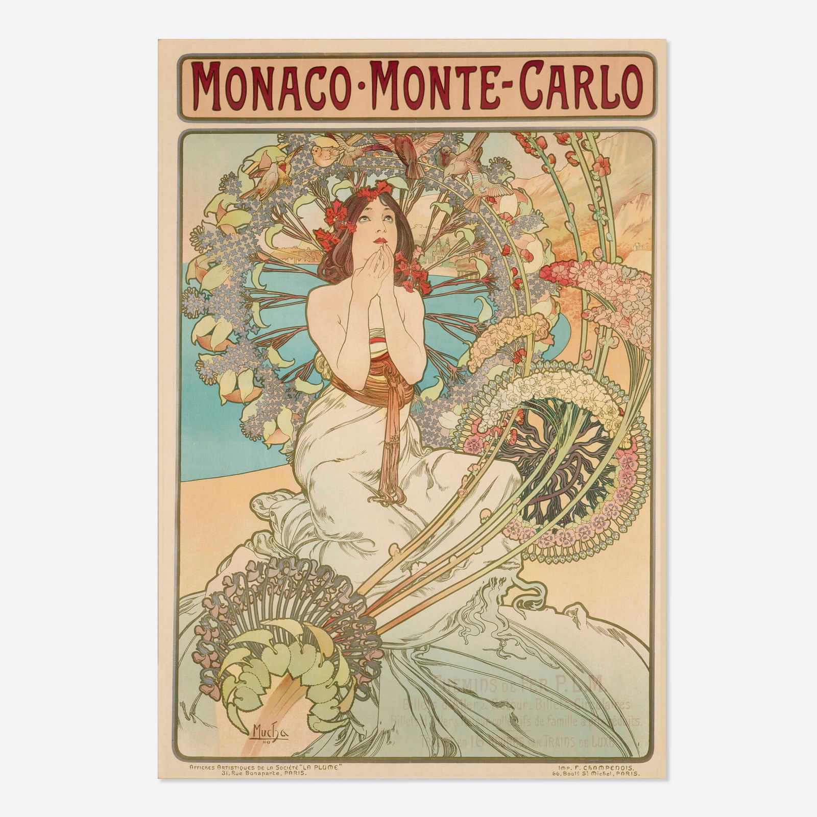Alphonse Mucha, Monaco-Monte-Carlo vintage poster (1 of 3)