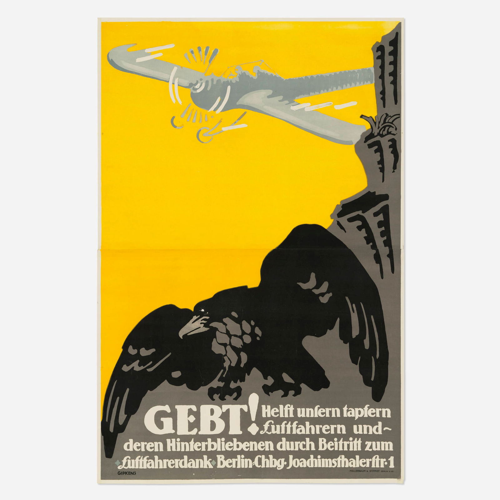 Julius Gipkens, Rare Gebt! vintage poster (1 of 2)
