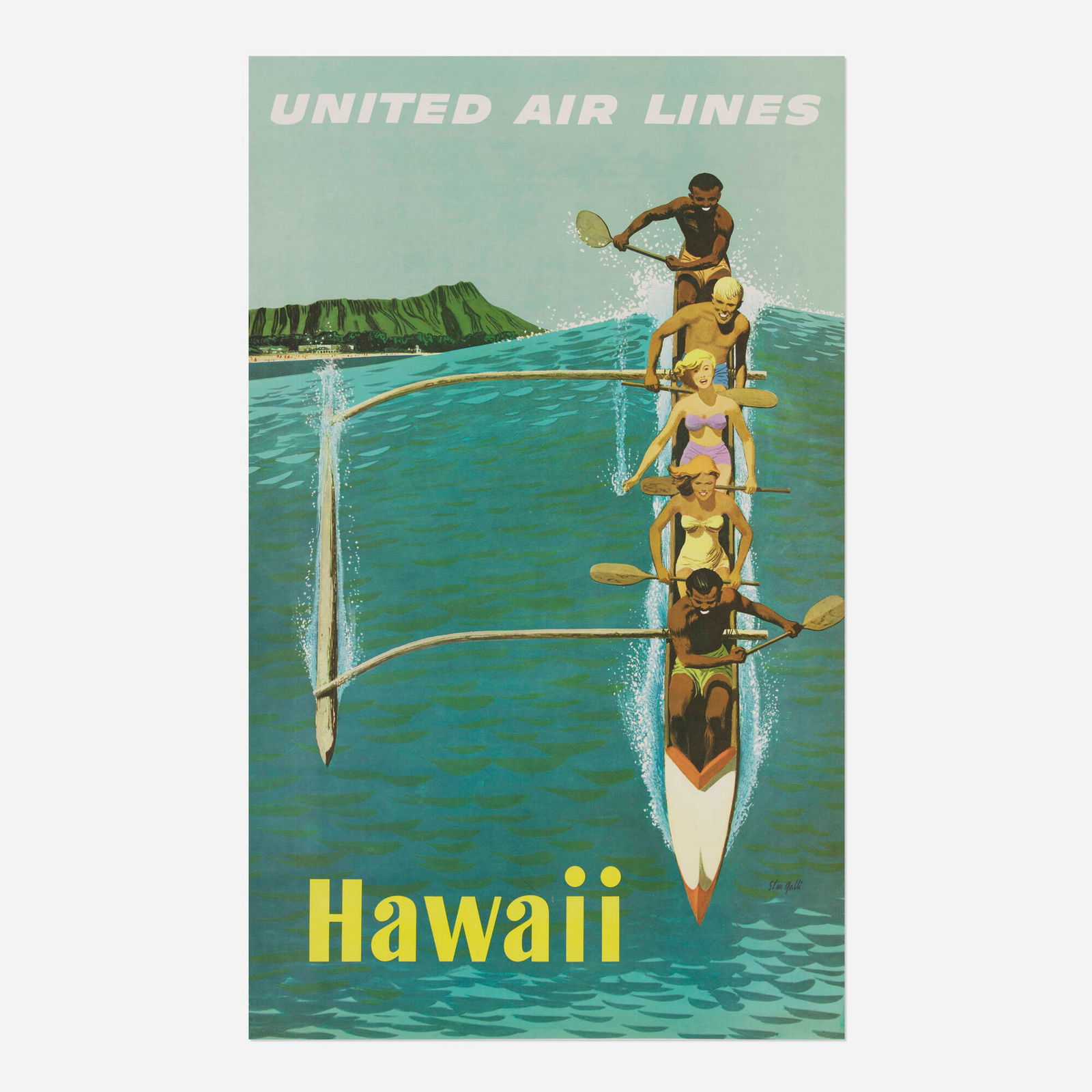 Stan Galli, United Air Lines / Hawaii vintage poster (1 of 3)