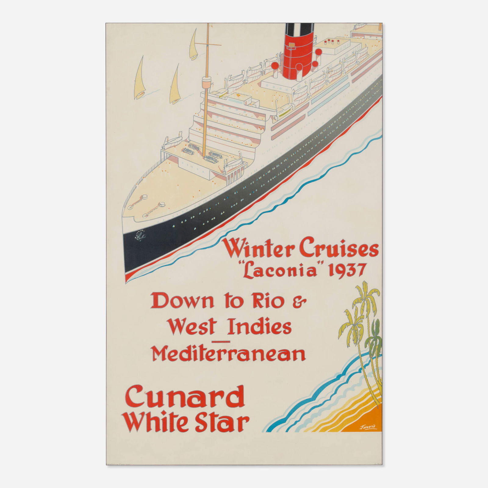 William Howard Jarvis, Cunard White Star / Winter Cruises "Laconia" vintage poster (1 of 3)
