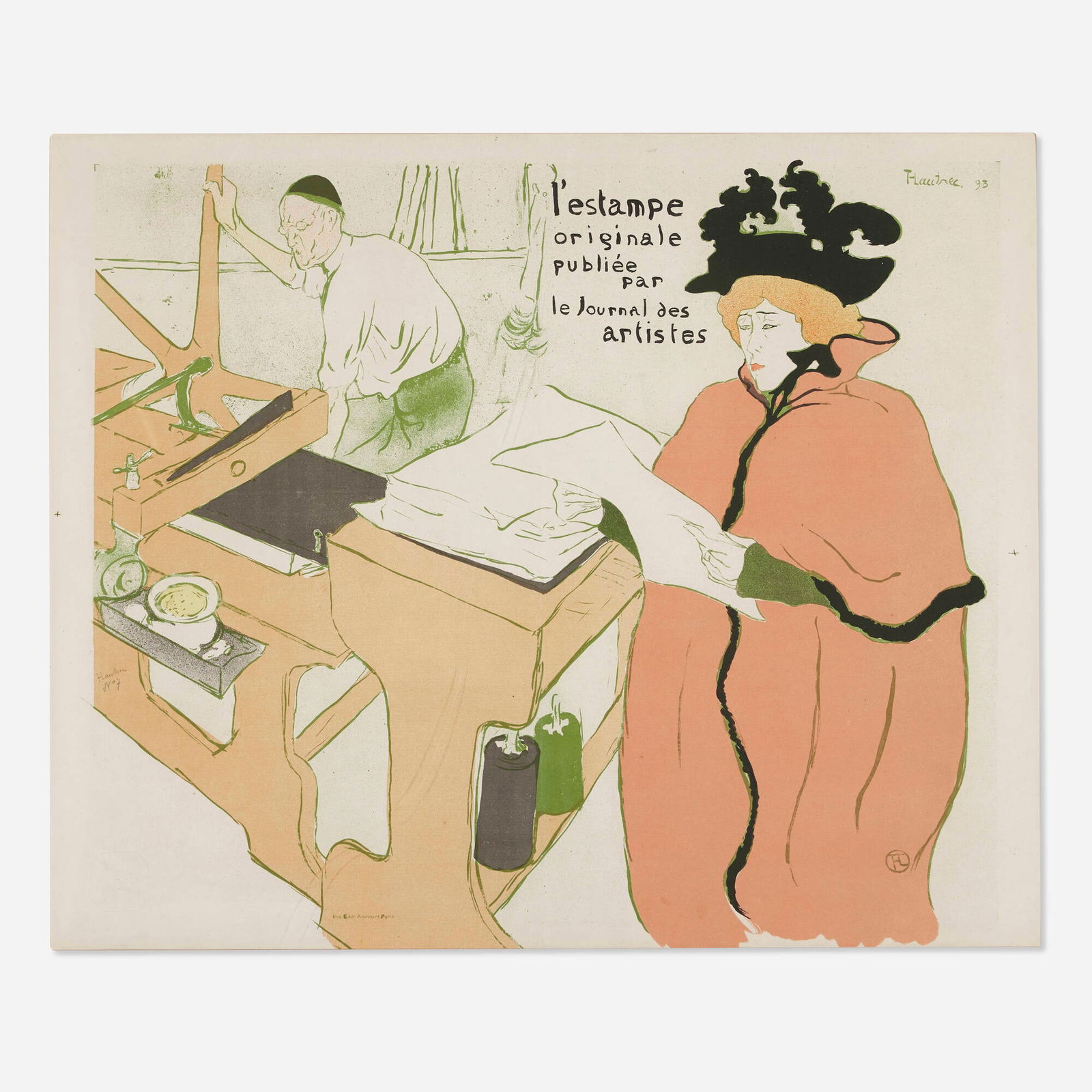 Henri de Toulouse-Lautrec, L'Estampe Originale vintage poster: Henri de Toulouse-Lautrec L'Estampe Originale vintage poster 1895 sight: 22.75 h x 27.75 w in (58 x 70 cm) This is one of 100 signed and numbered copies. "By 1893 if there were any doubts that there