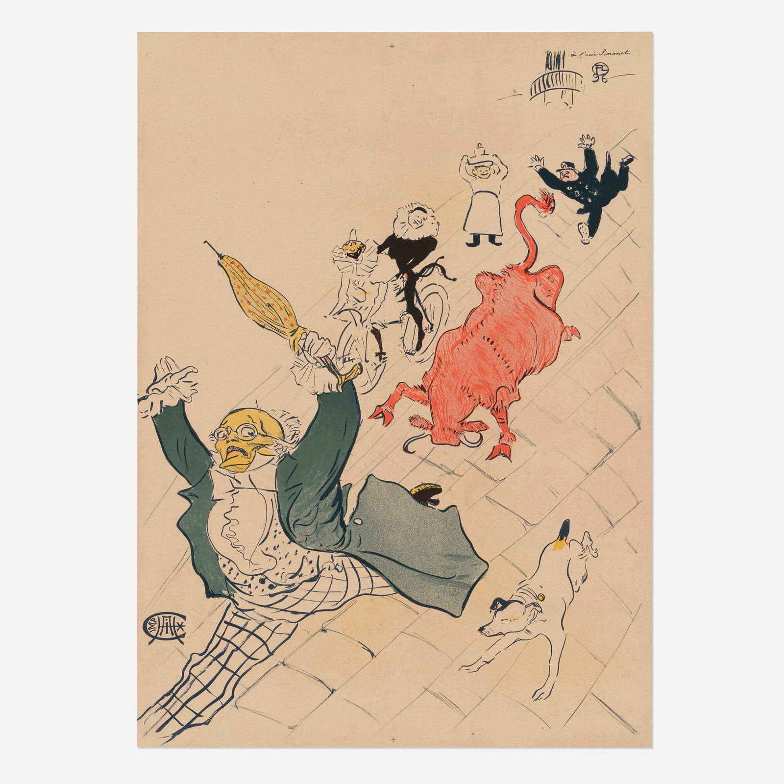 Henri de Toulouse-Lautrec, La Vache Enragee vintage poster: Henri de Toulouse-Lautrec La Vache Enragee vintage poster 1896 31.875 h x 23 w in (81 x 58 cm) This is one of 230 impressions, rare second state of the design before letters. The poster was