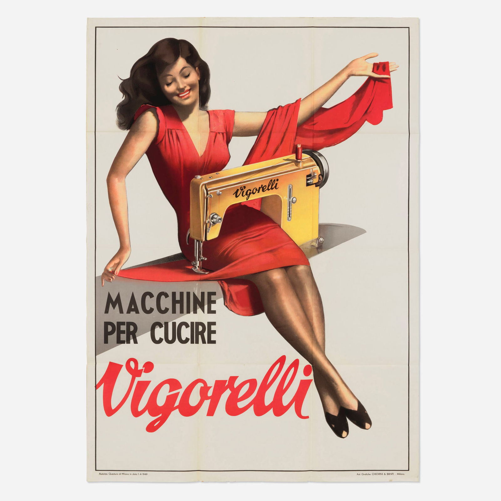 Gino Boccasile, Vigorelli / Macchine per Cucire vintage poster (1 of 2)