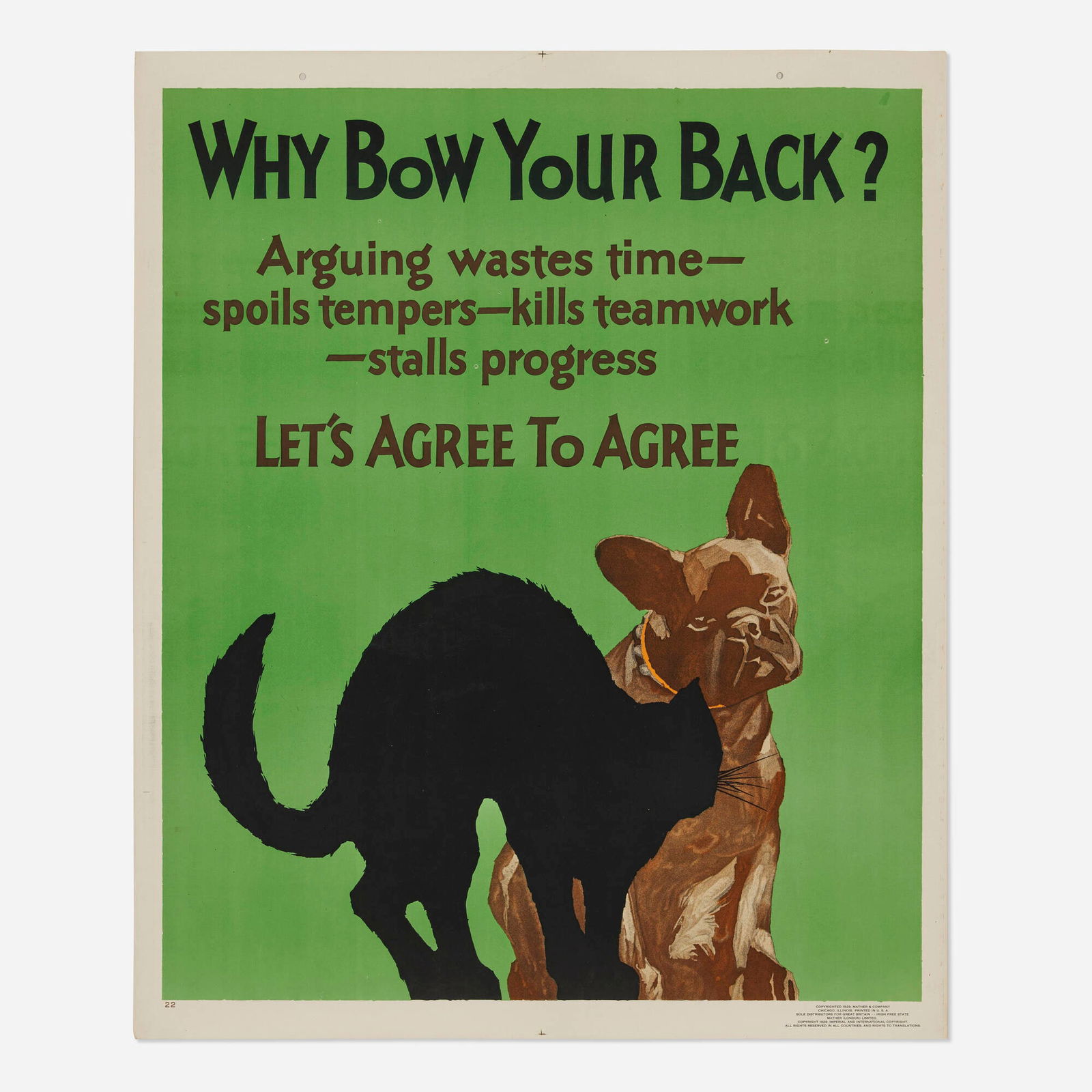 Mather / Why Bow Your Back? work incentive vintage poster (1 of 2)