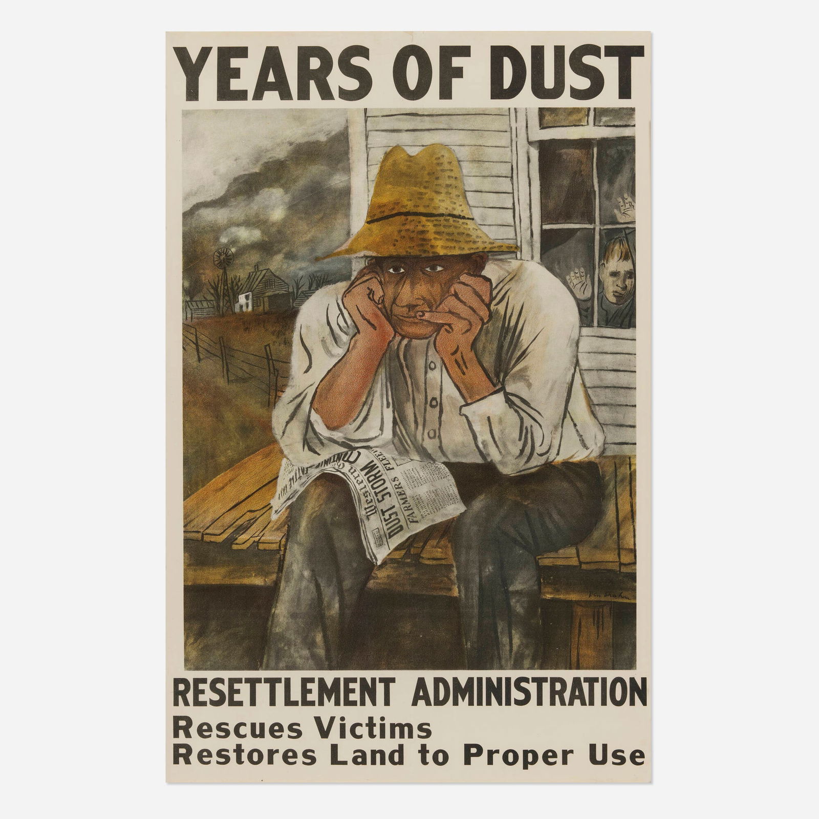 Ben Shahn, Years of Dust / United States Resettlement Administration vintage poster: Ben Shahn Years of Dust / United States Resettlement Administration vintage poster 1936offset lithograph in colors sight: 37.875 h x 24.5 w in (96 x 62 cm) From 1935 to 1938, Shahn was employe