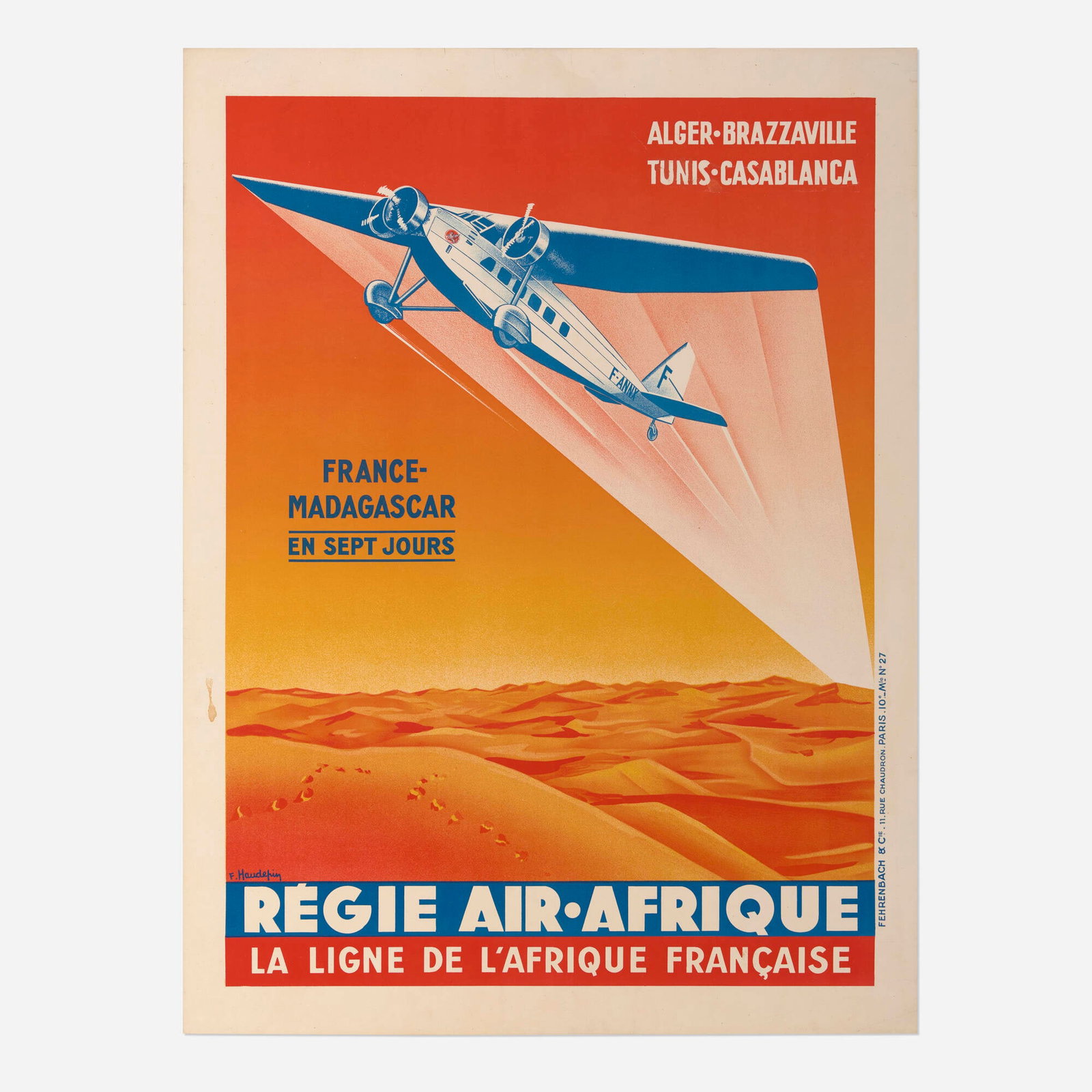 F. Haudepin, Regie Air Afrique vintage poster (1 of 2)