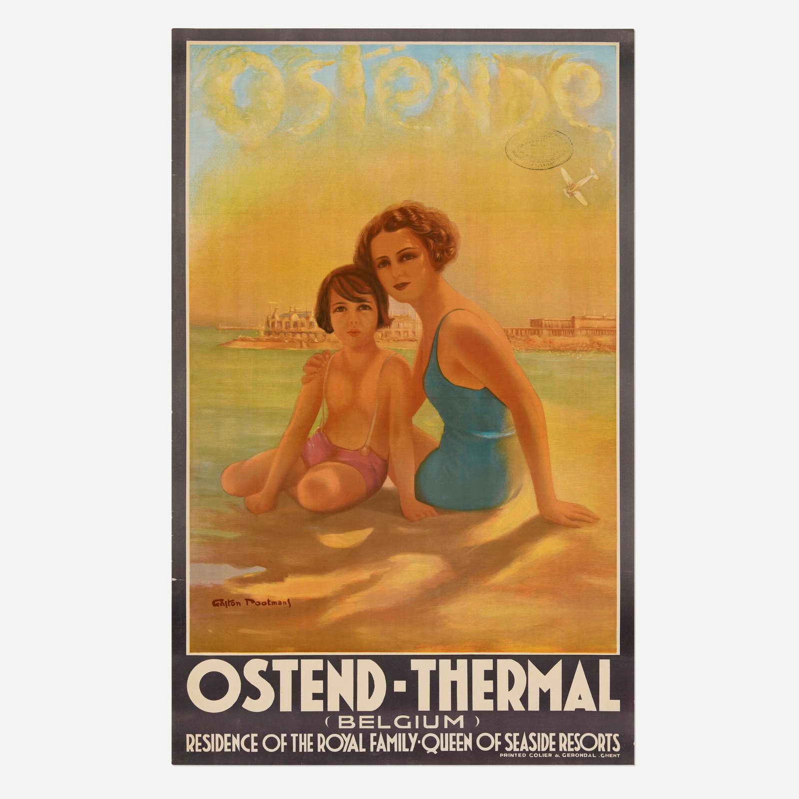 Gaston Pootmans, Ostend-Thermal (Belgium) vintage poster (1 of 2)