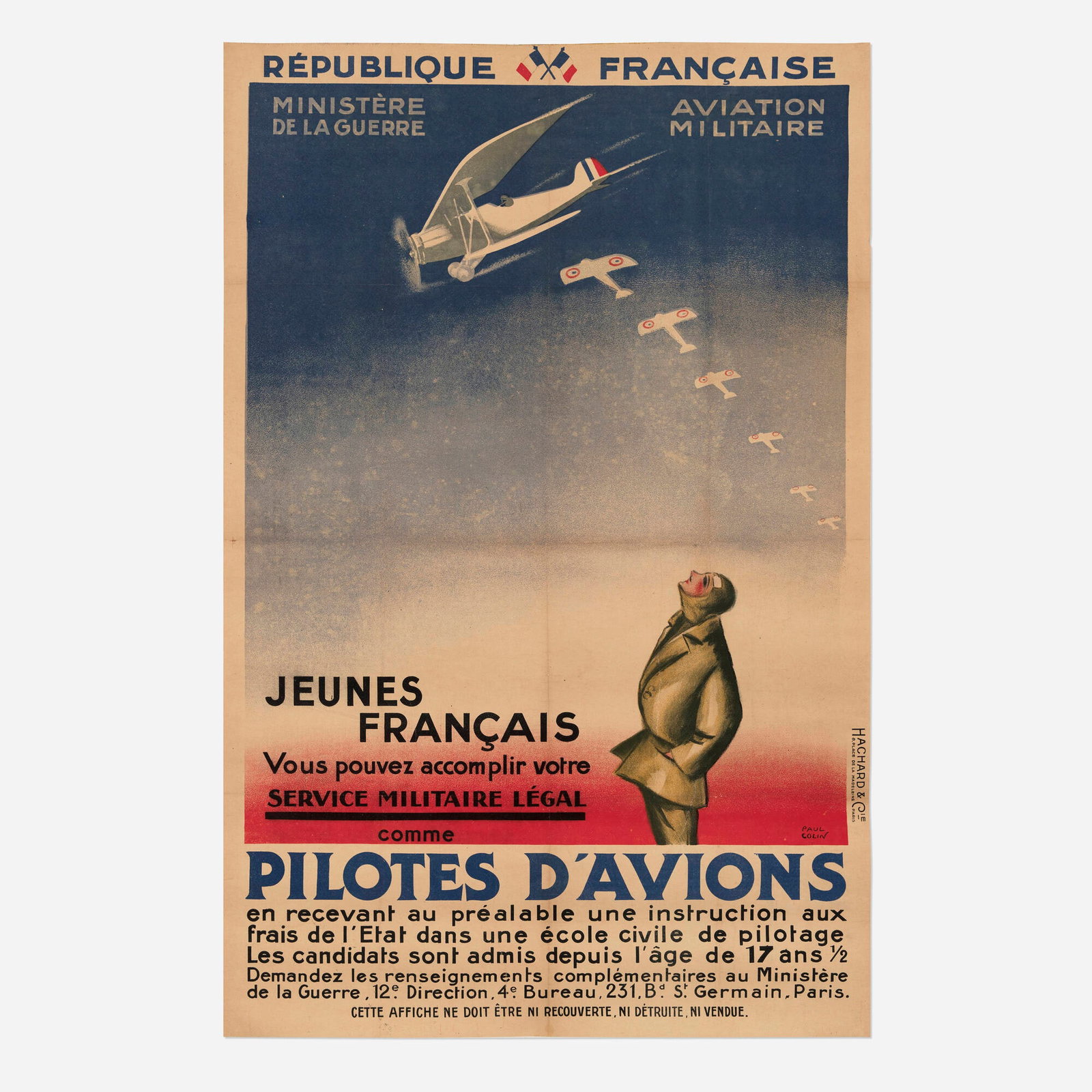 Paul Colin, Pilotes d'Avions (Rare vintage poster) (1 of 2)