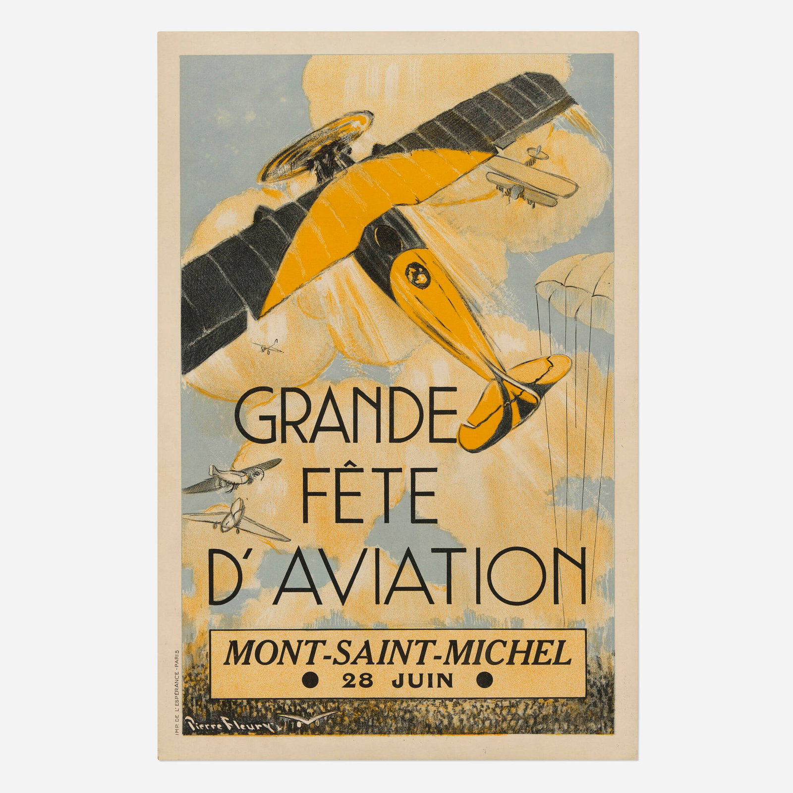 Pierre Fleury, Grande Fete d'Aviation vintage poster (1 of 2)