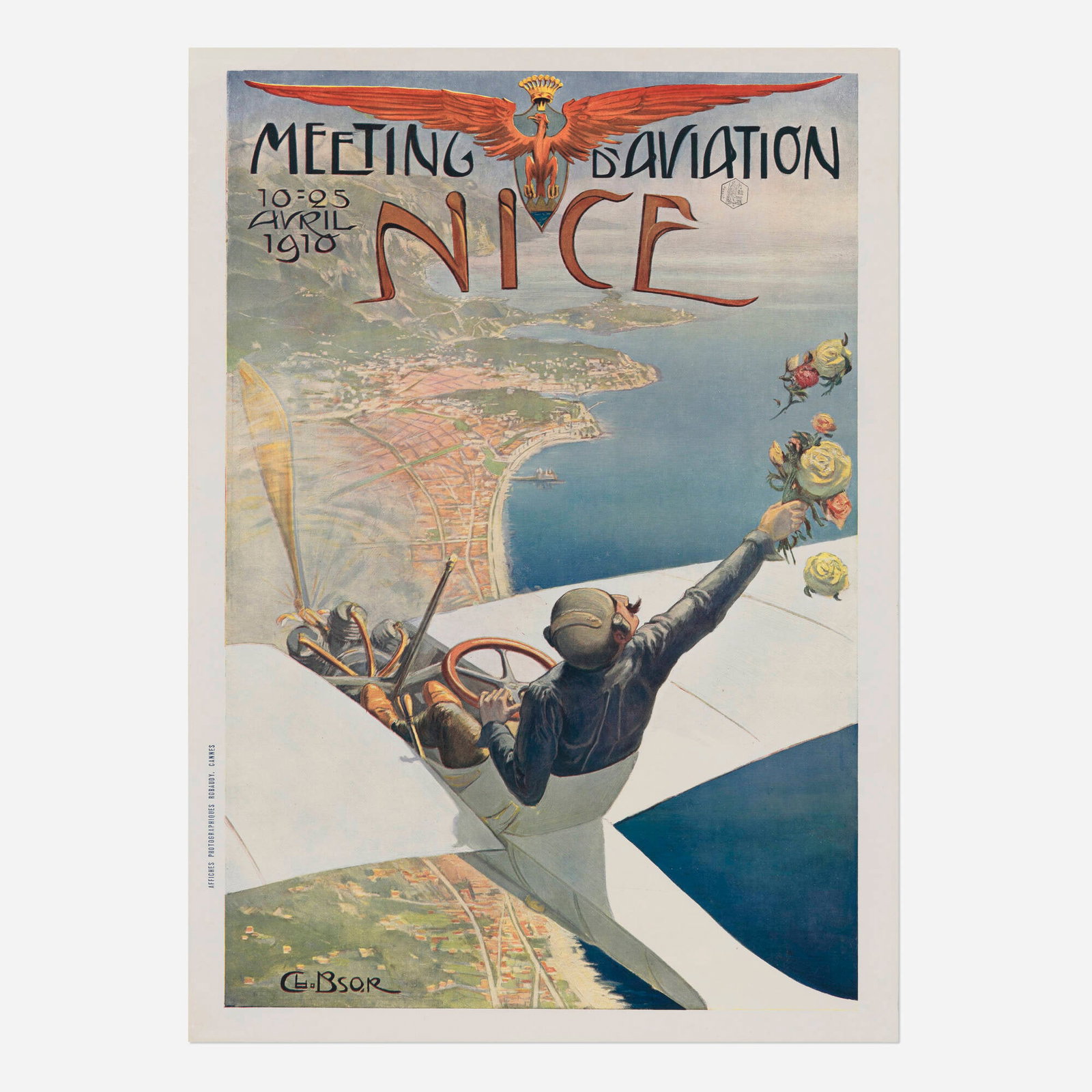 Charles-Leonce Brosse, Meeting d'Aviation / Nice vintage poster (1 of 2)