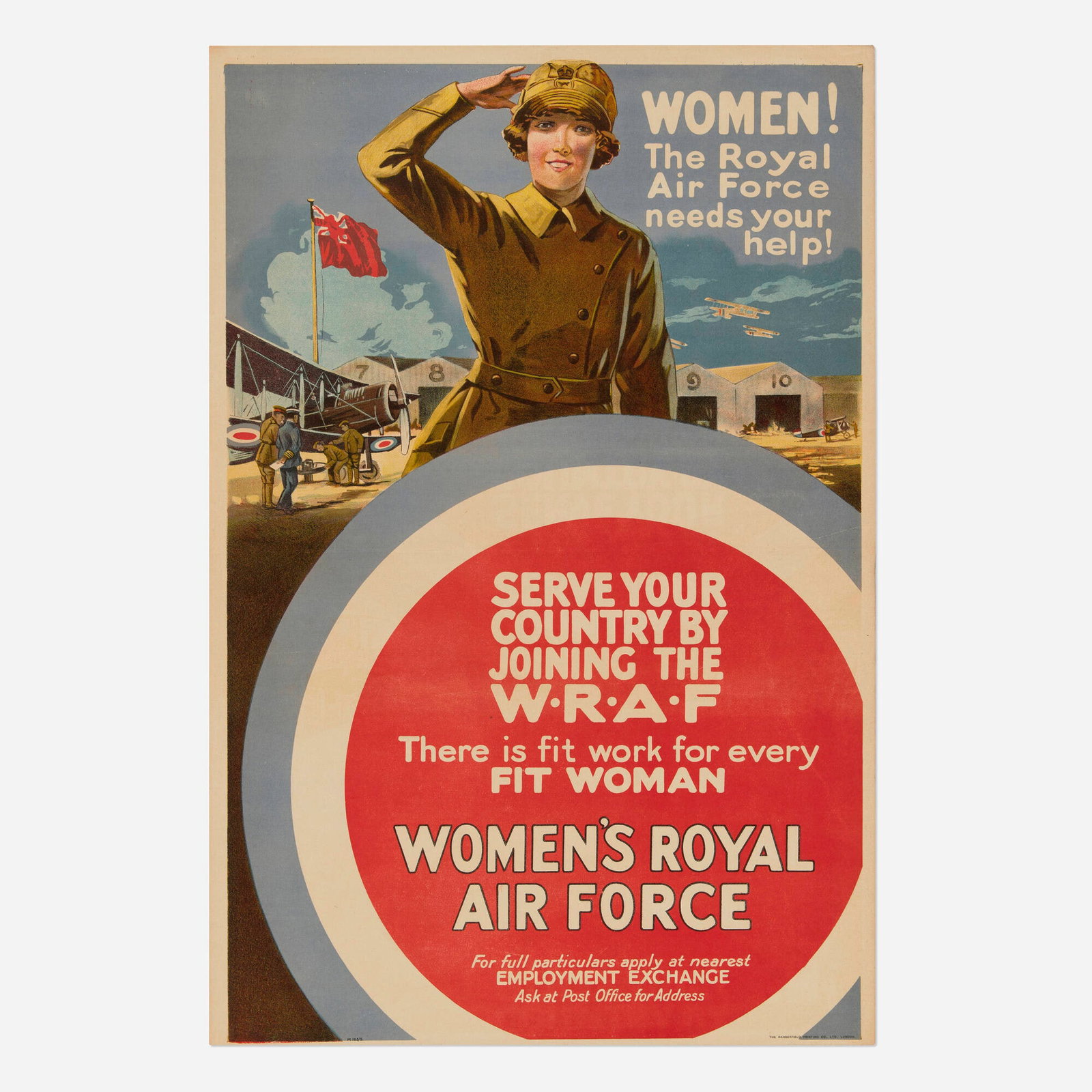 Women! The Royal Air Force Needs Your Help! / World War I vintage poster (1 of 2)