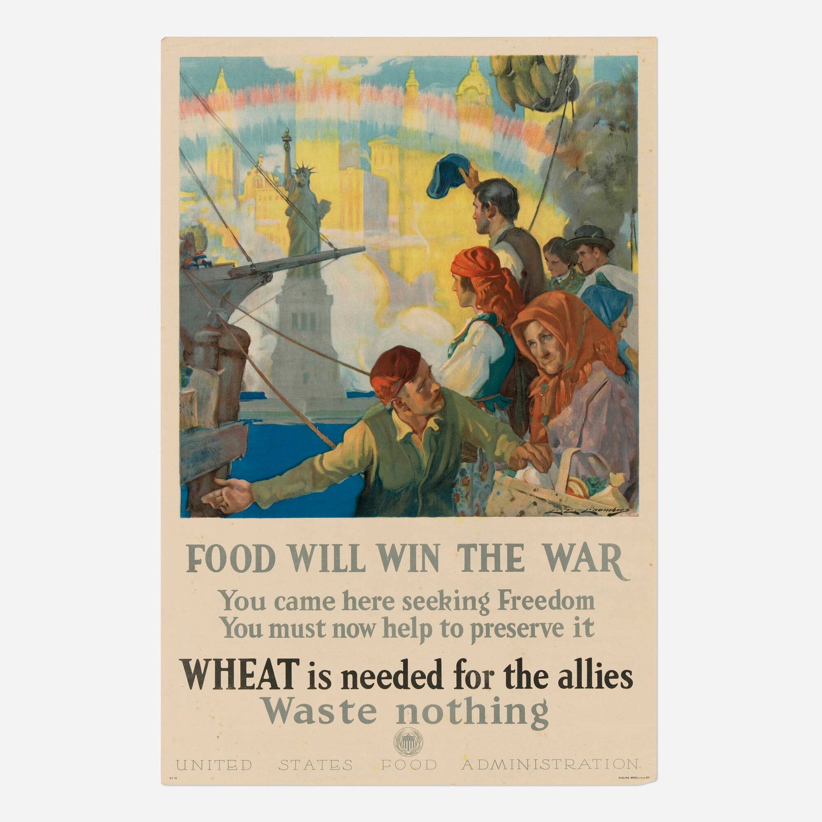 Charles Edward Chambers, Food Will Win the War (English version) / World War I vintage poster (1 of 2)