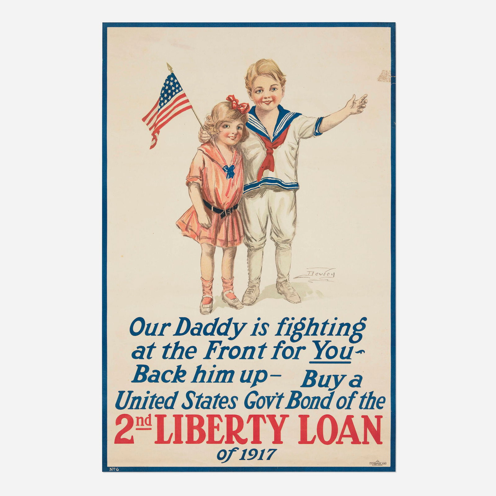 Dewey, 2nd Liberty Loan / Our Daddy is Fighting at the Front for You / World War I vintage poster (1 of 2)