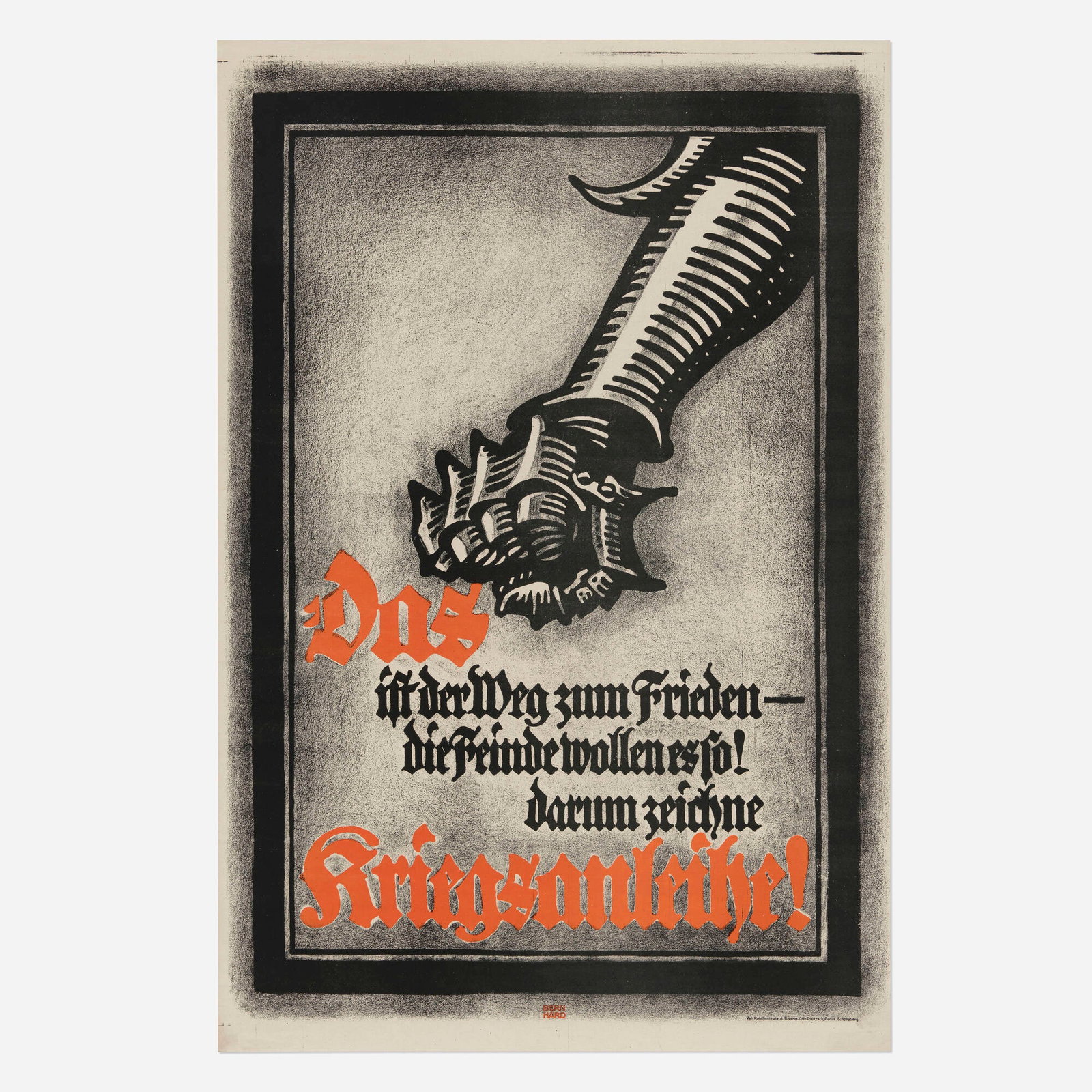 Lucian Bernhard, Das ist der Weg zum sieg / World War I (smaller one-sheet format) vintage poster (1 of 2)