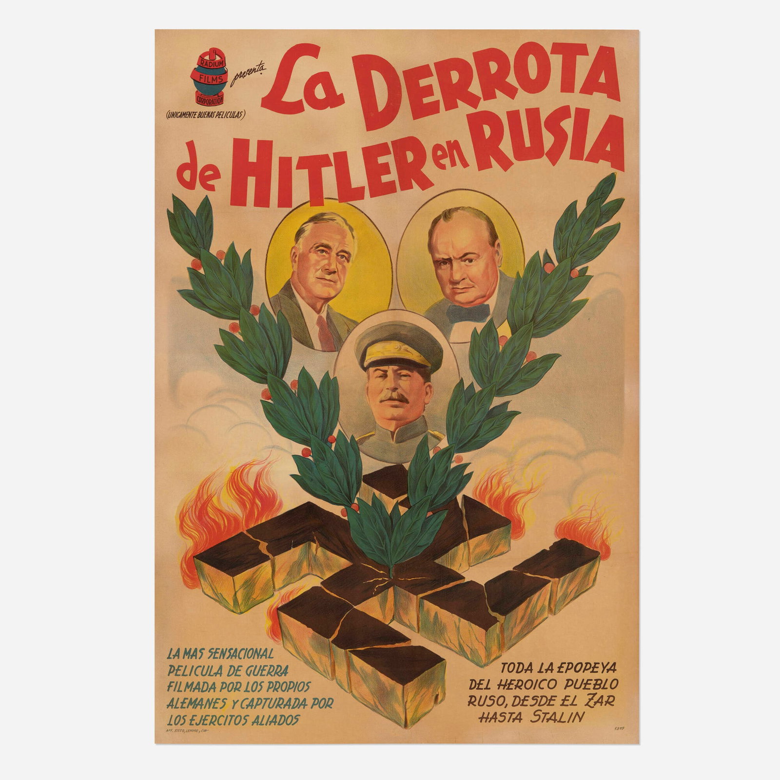 La Derrota de Hitler en Rusia (Hitler's Defeat in Russia) vintage film poster (1 of 2)
