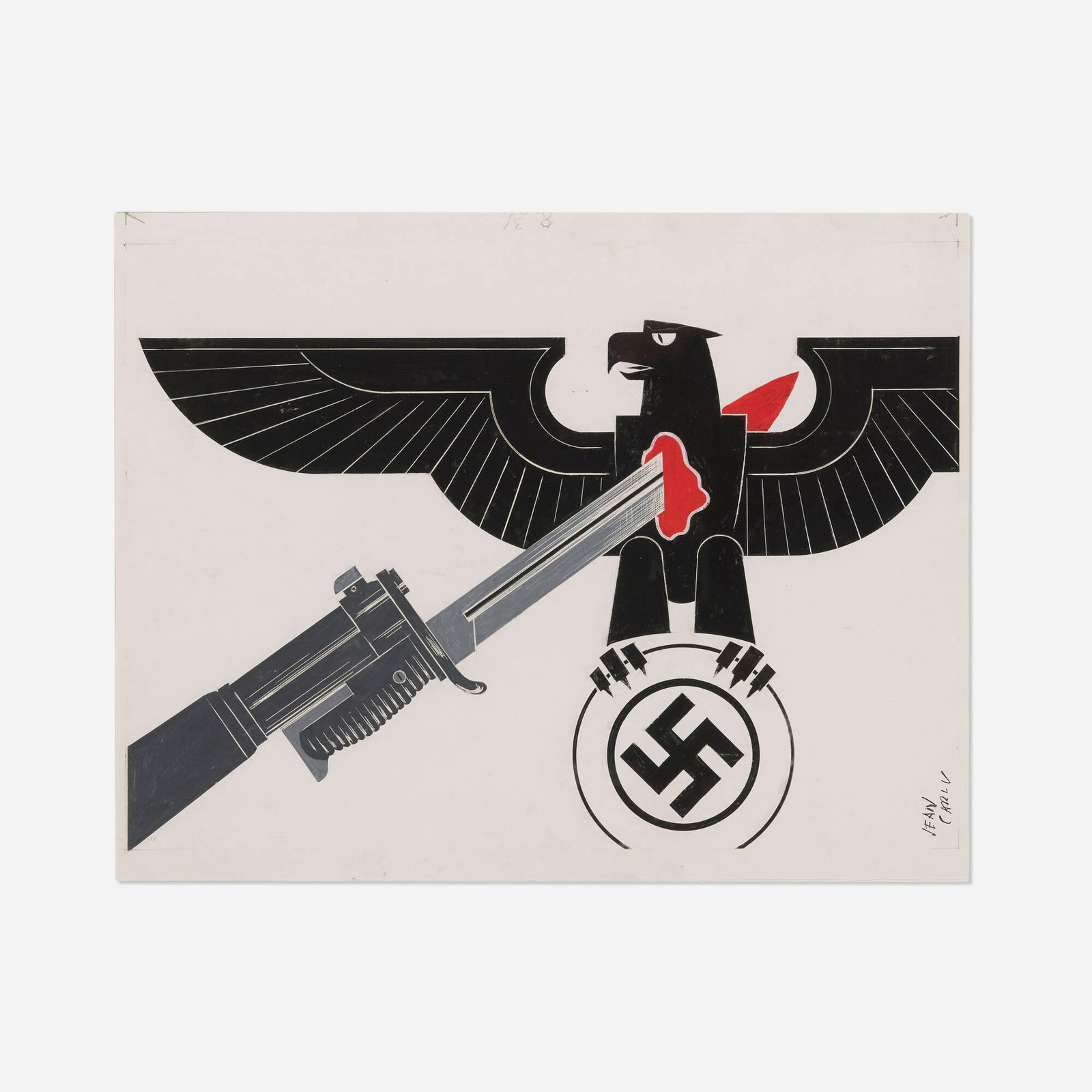 Jean Carlu, Untitled (Defeating the Reichsadler, Imperial Eagle) : Maquette (1 of 3)