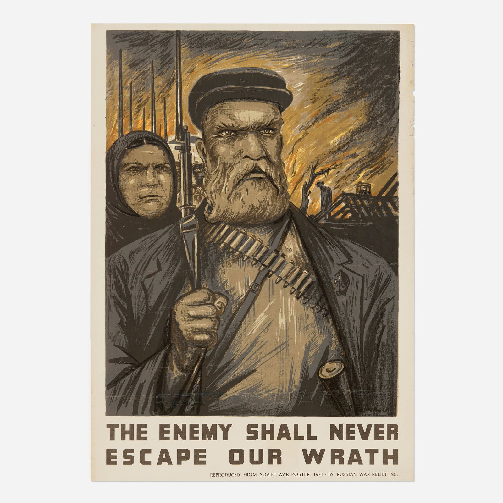 After Isaak Rabichev, The Enemy Shall Never Escape Our Wrath vintage poster (1 of 2)